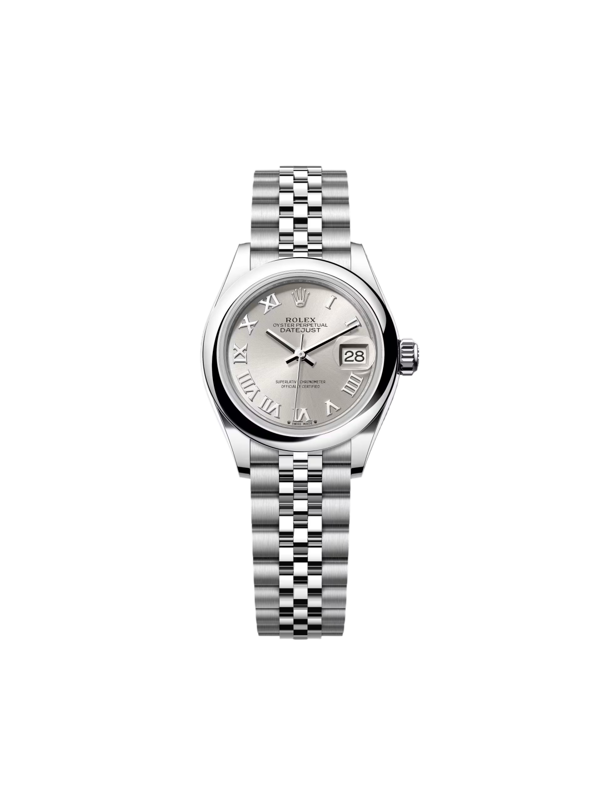 Rolex Lady-Datejust 28mm  m279160 Oyster Perpetual Silver Dial Oyster Bracelet