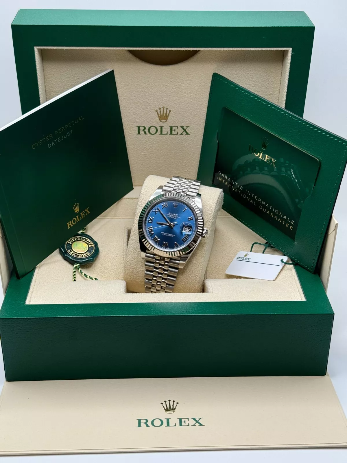 Rolex  Datejust 41mm 126334 Blue Roman Oyster Stainless Steel Men’s Watch
