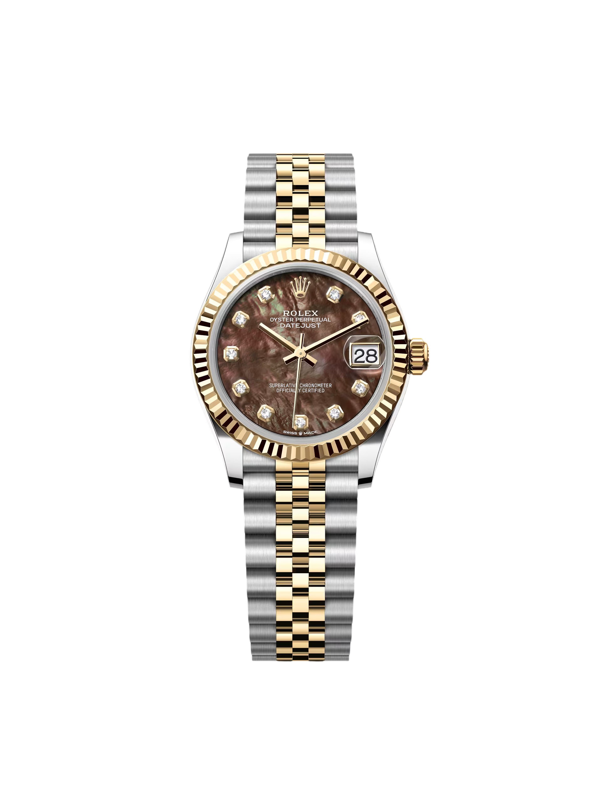 Rolex Datejust m278273-0023/0024 31mm Black Mother-of-Pearl Dial Stainless Steel and Yellow Gold Oyster Watch