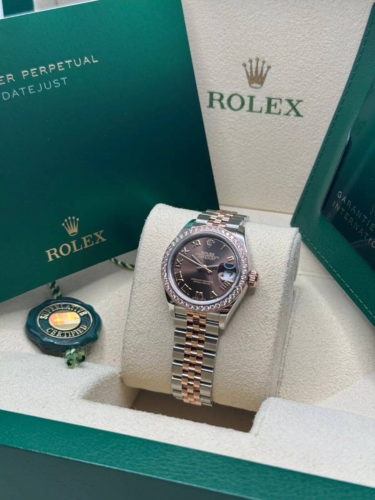 Rolex Lady-Datejust 28mm 279381RBR Chocolate Roman Dial Oyster Bracelet