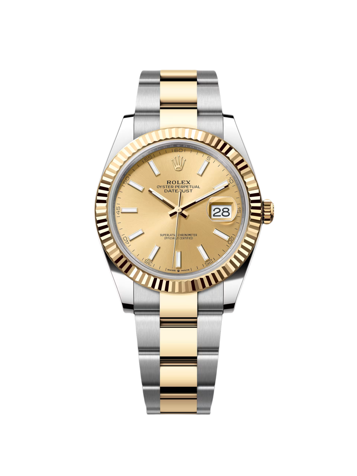 Rolex  Datejust 41mm 126333 Champagne Index Jubilee Steel and Yellow Gold Mens Watch
