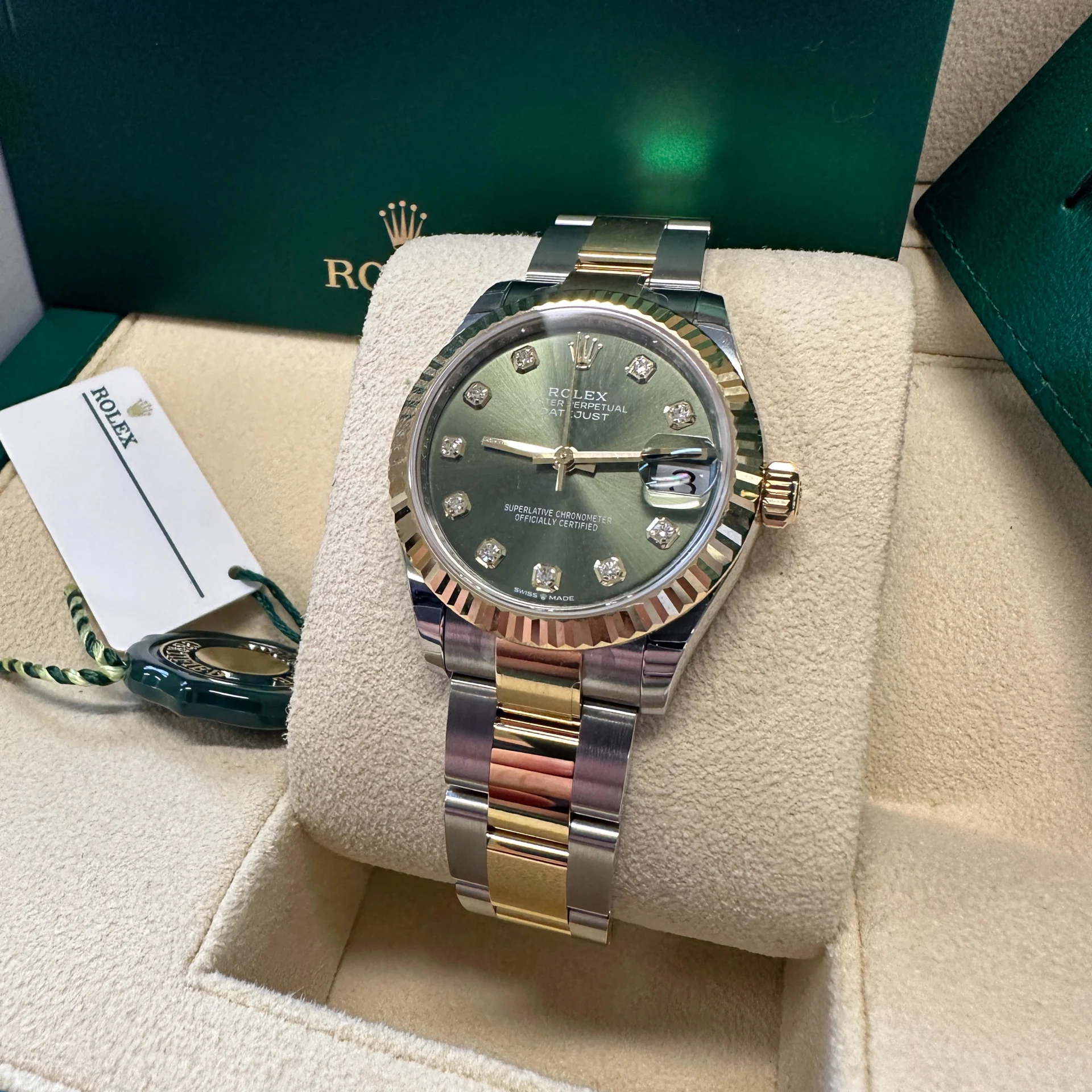 Rolex Datejust m278273-0029/0030 31mm Olive Green Dial Stainless Steel and Yellow Gold Oyster Watch