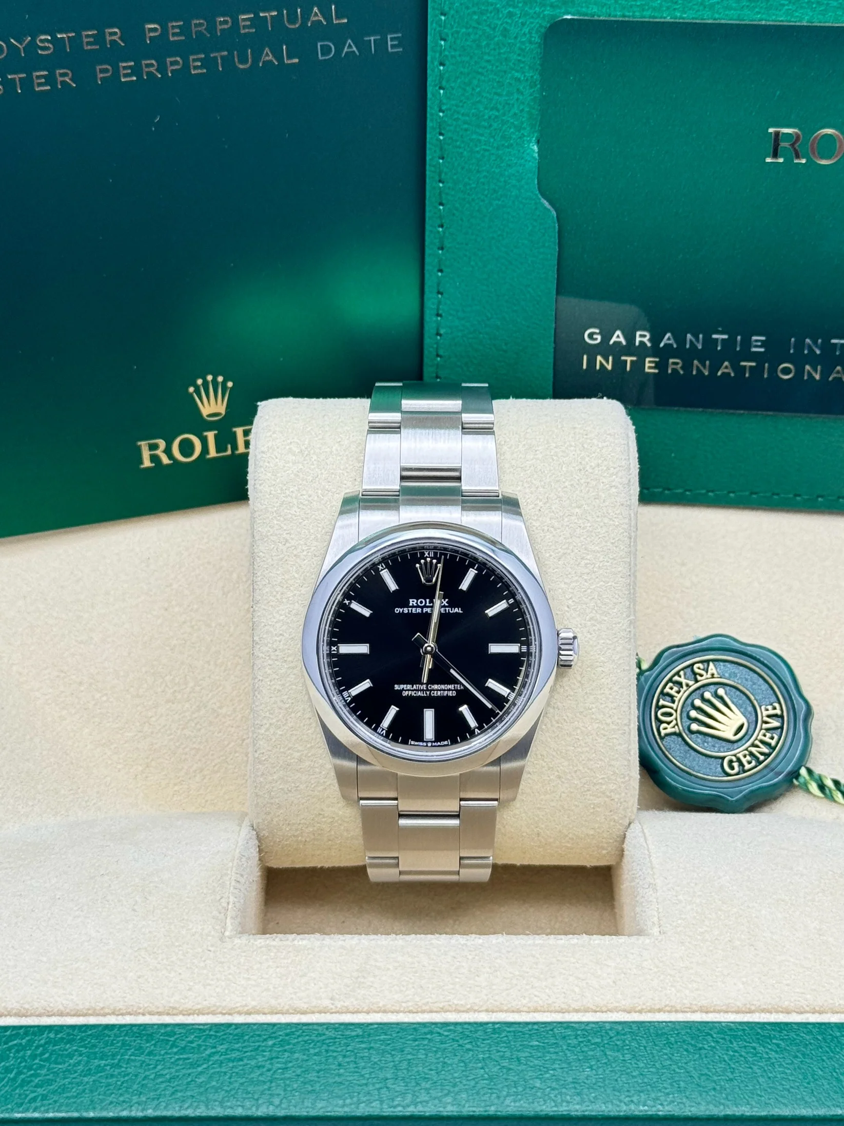 Rolex Oyster Perpetual 34mm 124200 Black Dial Oyster Stainless Steel Bracelet Watch