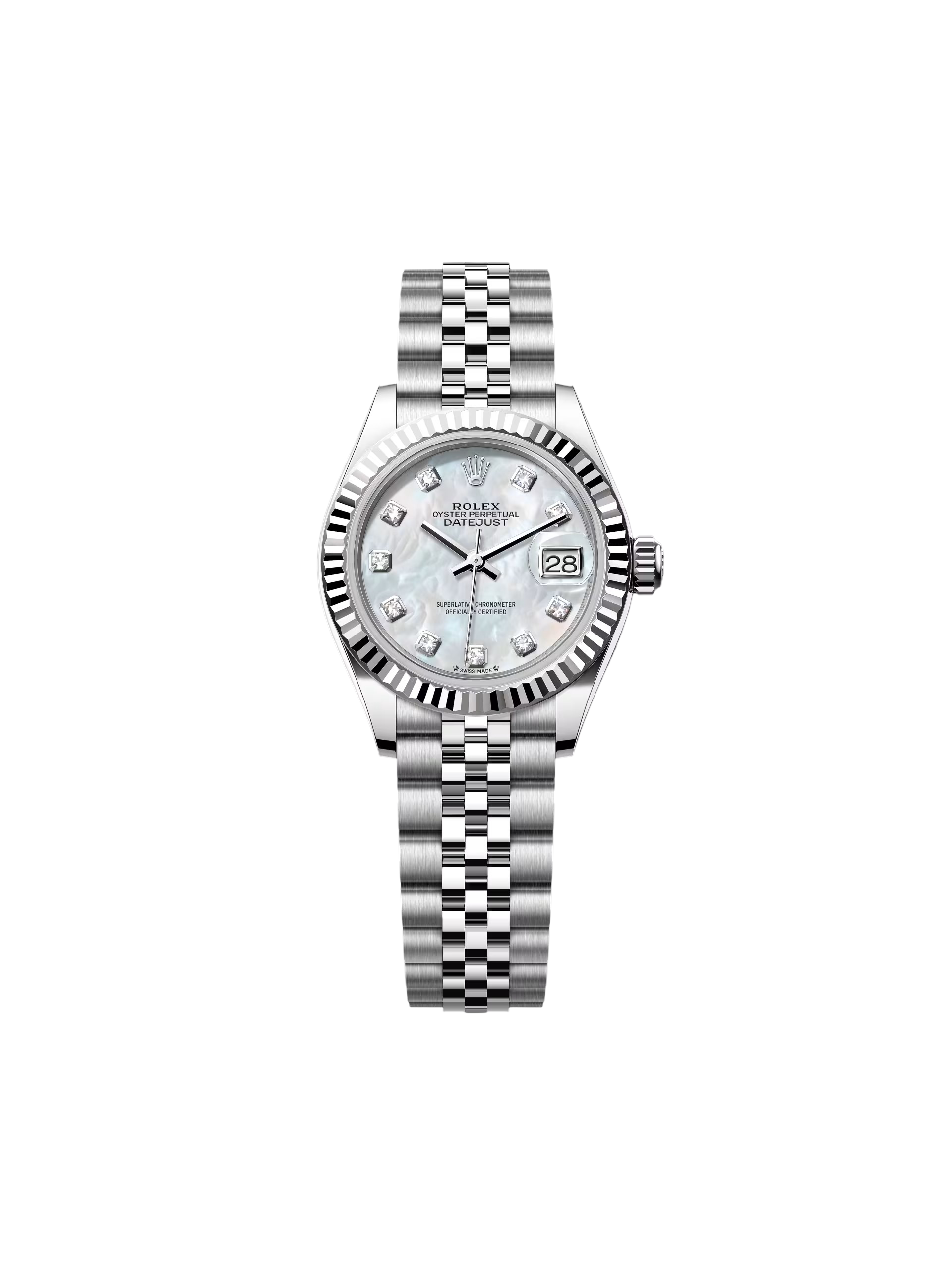 Rolex Lady-Datejust 28mm 279174 Mother Of Pearl Diamond Dial Oyster Bracelet