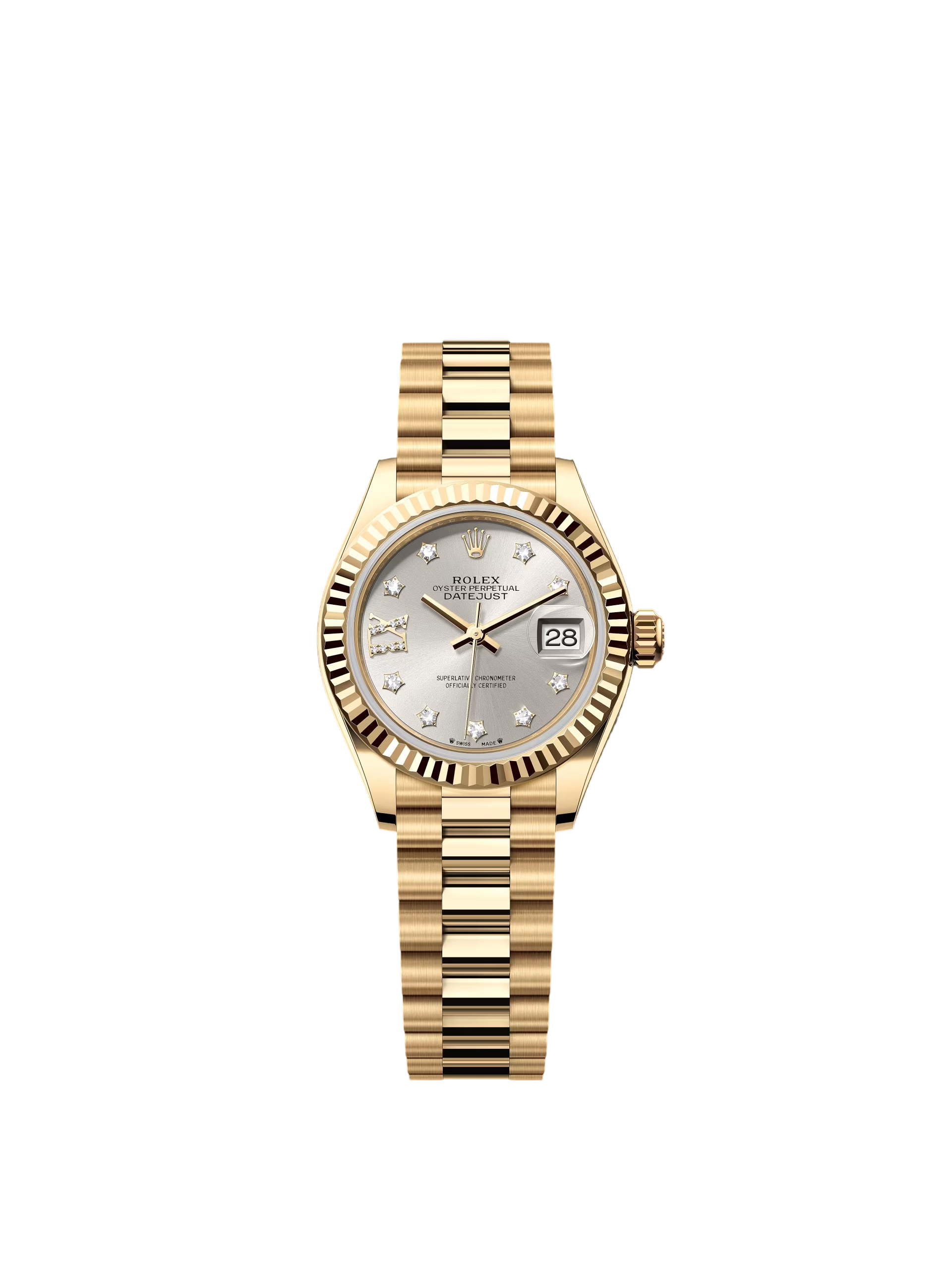 Rolex Lady-Datejust 28mm 279178 Silver Diamond Dial