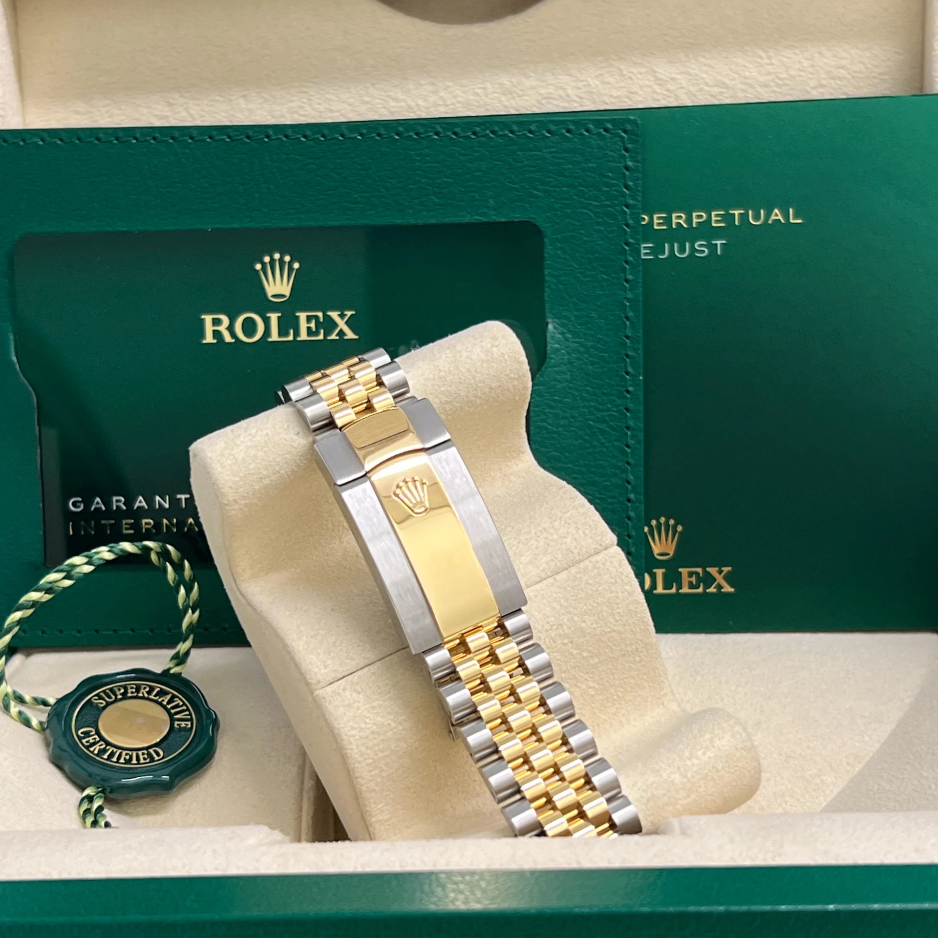 Rolex  Datejust 41mm Two-Tone Yellow Gold Fluted Bezel Black Index Dial Jubilee - 126333