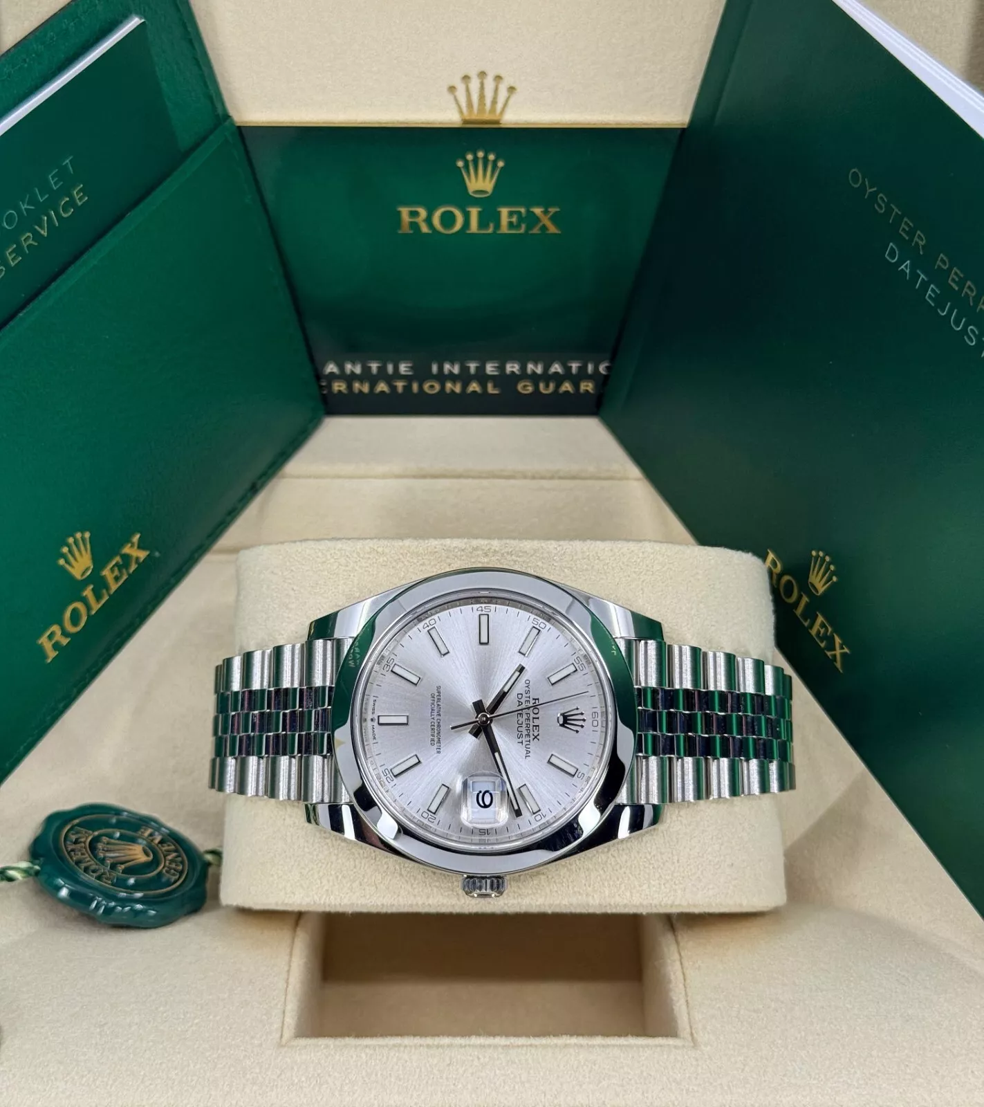 Rolex Datejust 41mm 126300 Silver Index Jubilee Stainless Steel Watch