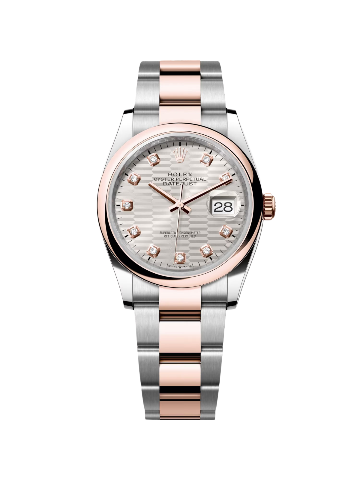 Rolex  Datejust 36mm 126201 Silver Fluted Motif Diamond Dial