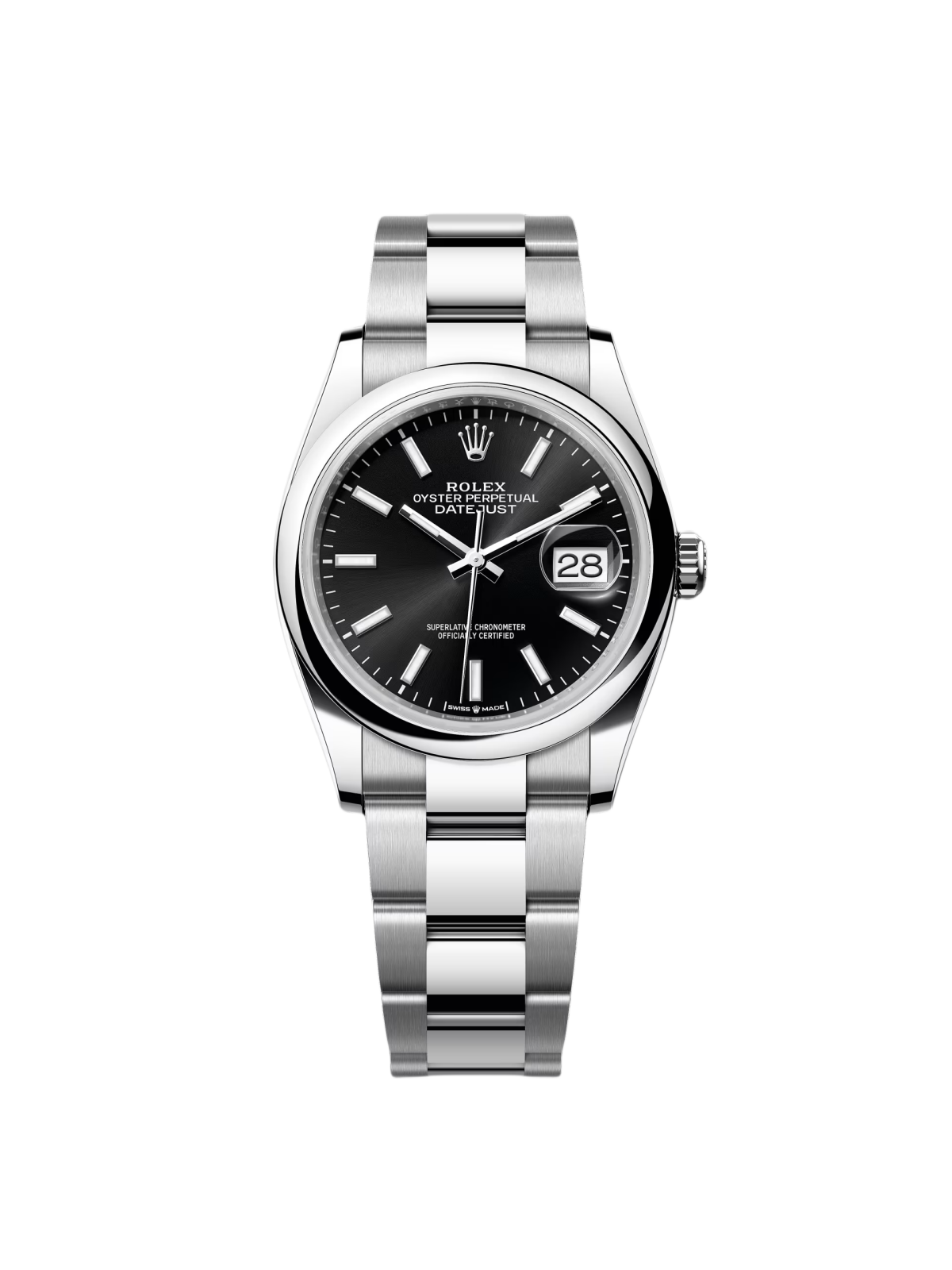 Rolex  Datejust 36mm 126200 Stainless Steel Black Dial Jubilee Watch
