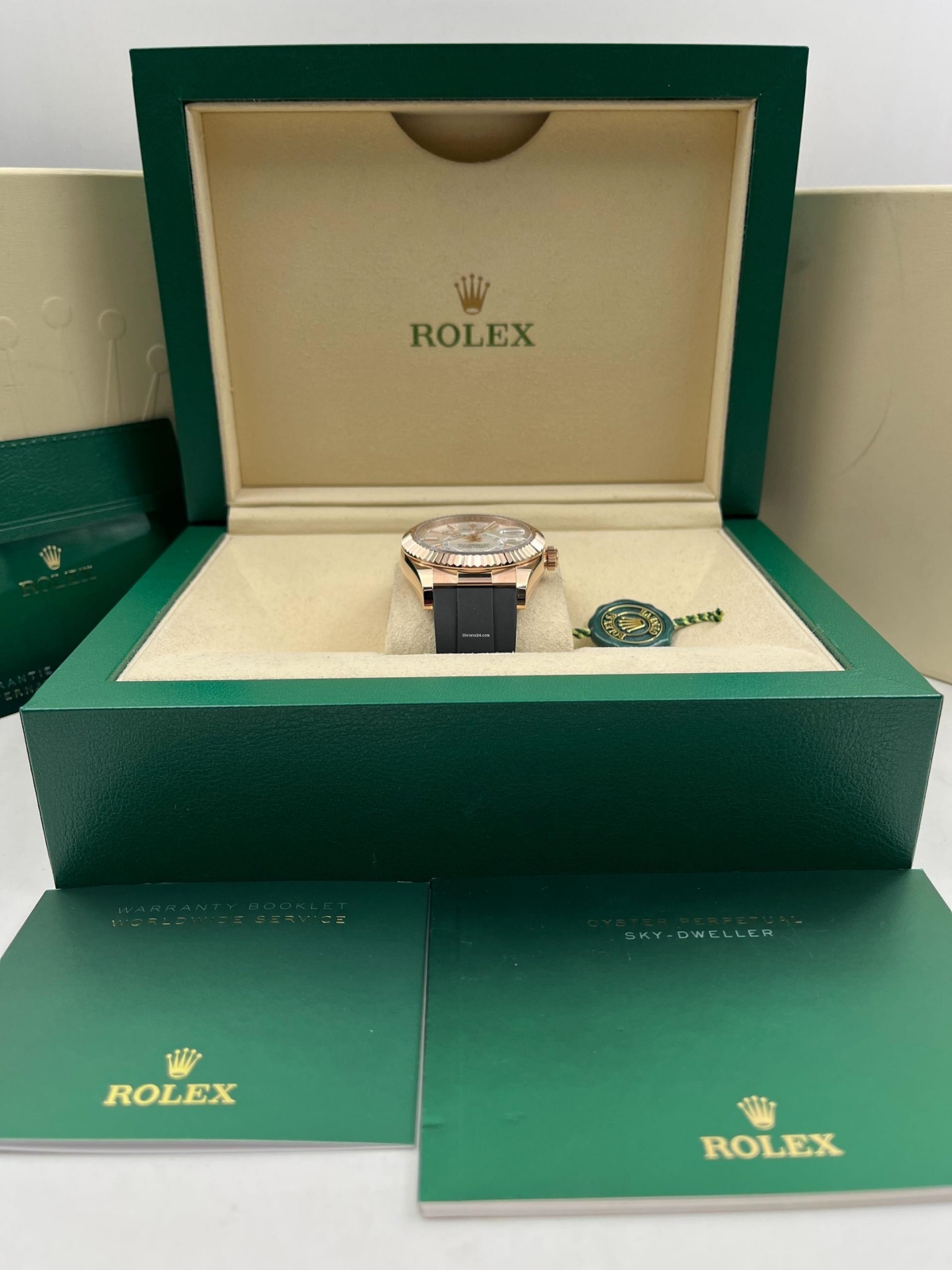 Rolex  Sky-Dweller 42mm Rose Gold White Dial Oysterflex - 336235