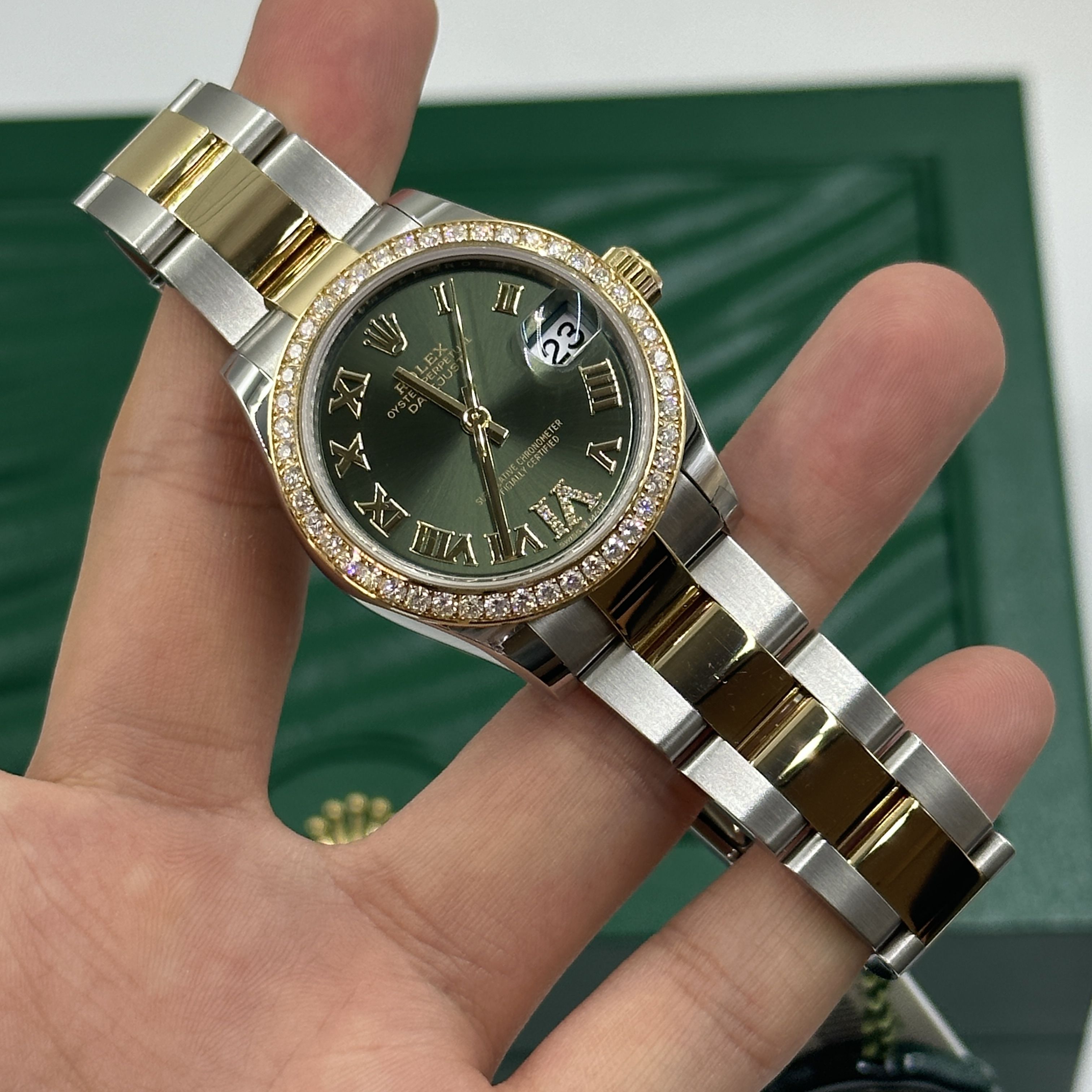 Rolex Datejust m278383RBR-0015/0016 31mm Olive Green Dial Oyster Bracelet