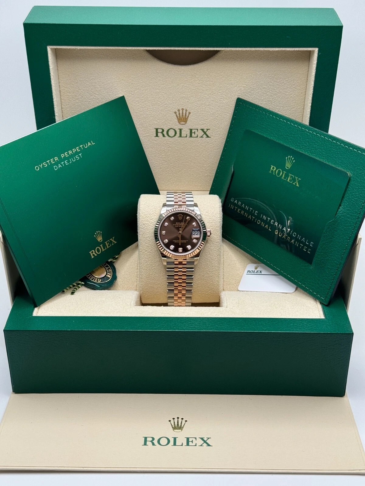Rolex Lady-Datejust 28mm 279171 Chocolate Diamond Oyster Stainless Steel and Rose Gold