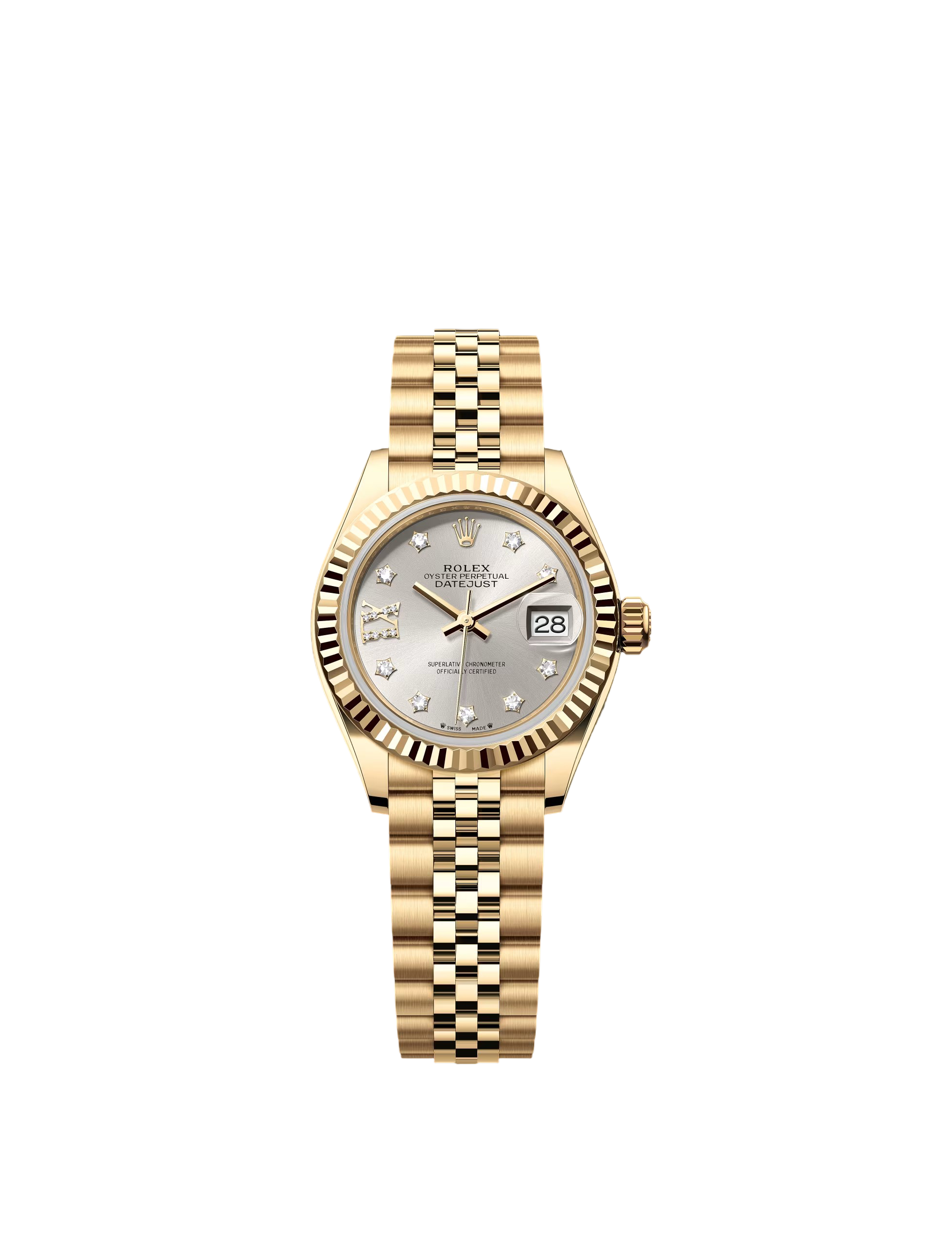 Rolex Lady-Datejust 28mm 279178 Silver Diamond Dial