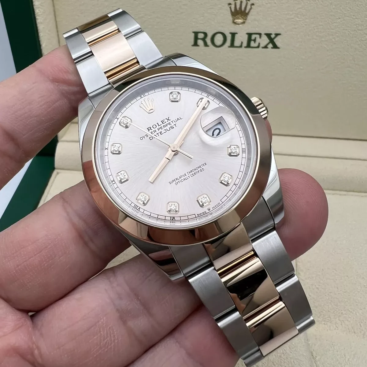 Rolex Datejust 41mm 126301 Sundust Diamond Jubilee Steel and Everose Gold Watch