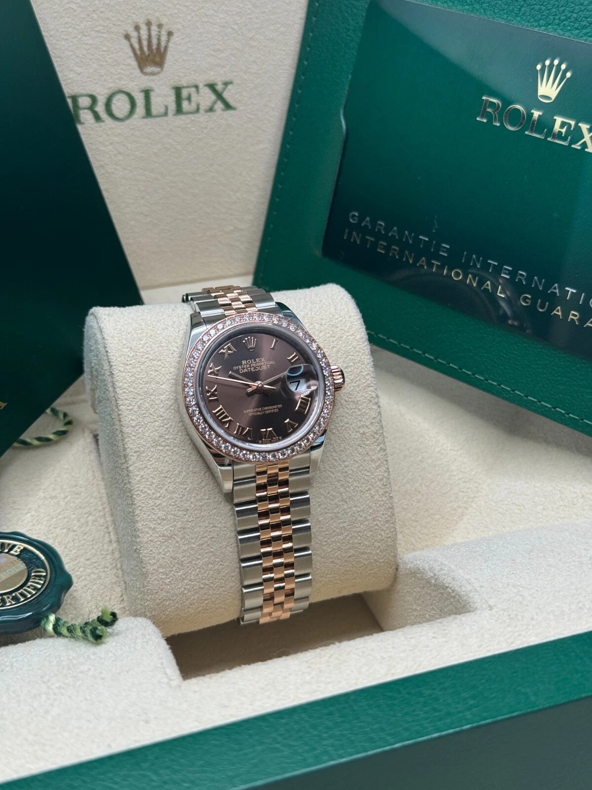 Rolex Lady-Datejust 28mm 279381RBR Chocolate Roman Dial Oyster Bracelet