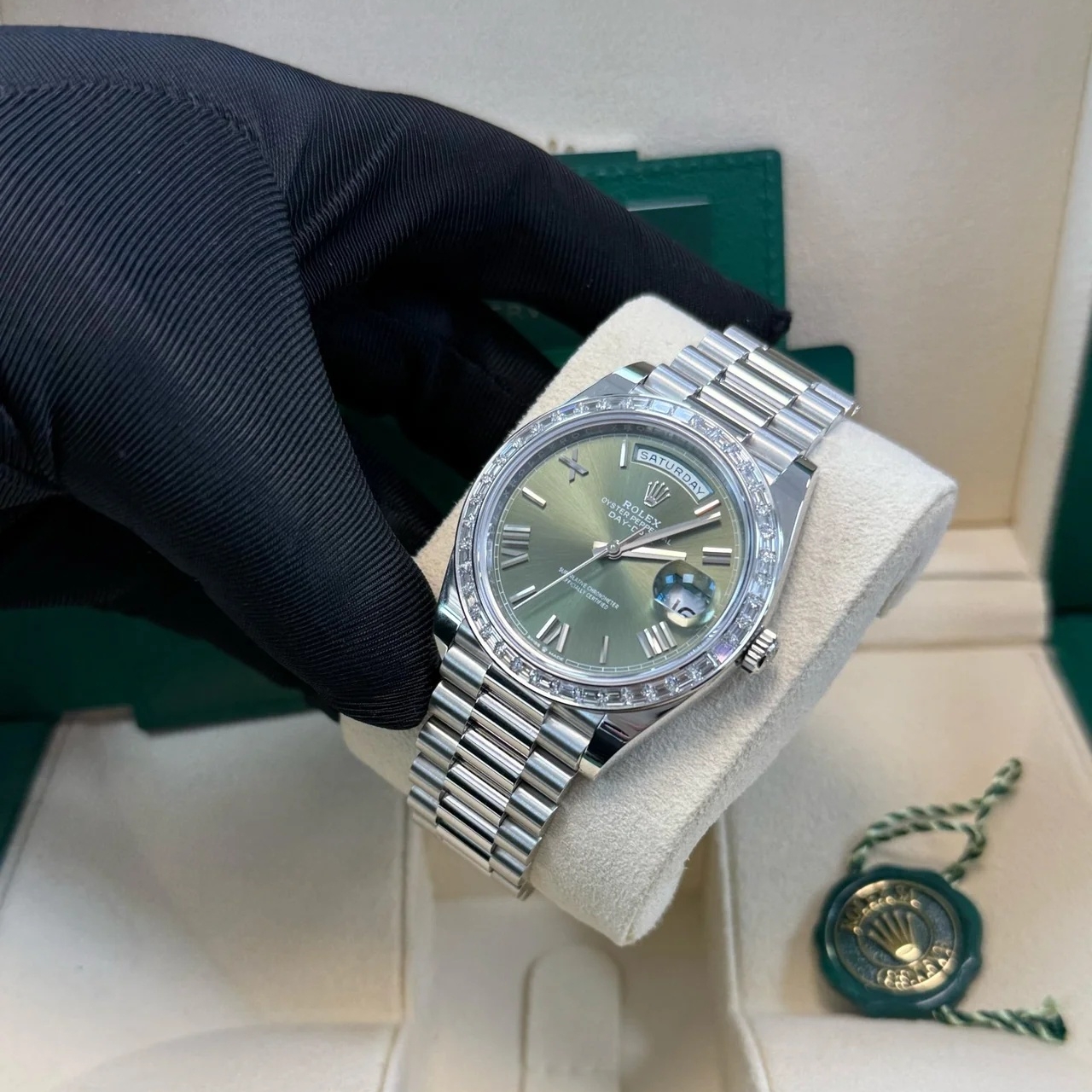 Rolex Day-Date 40mm 228396TBR-0020 Green Roman Dial