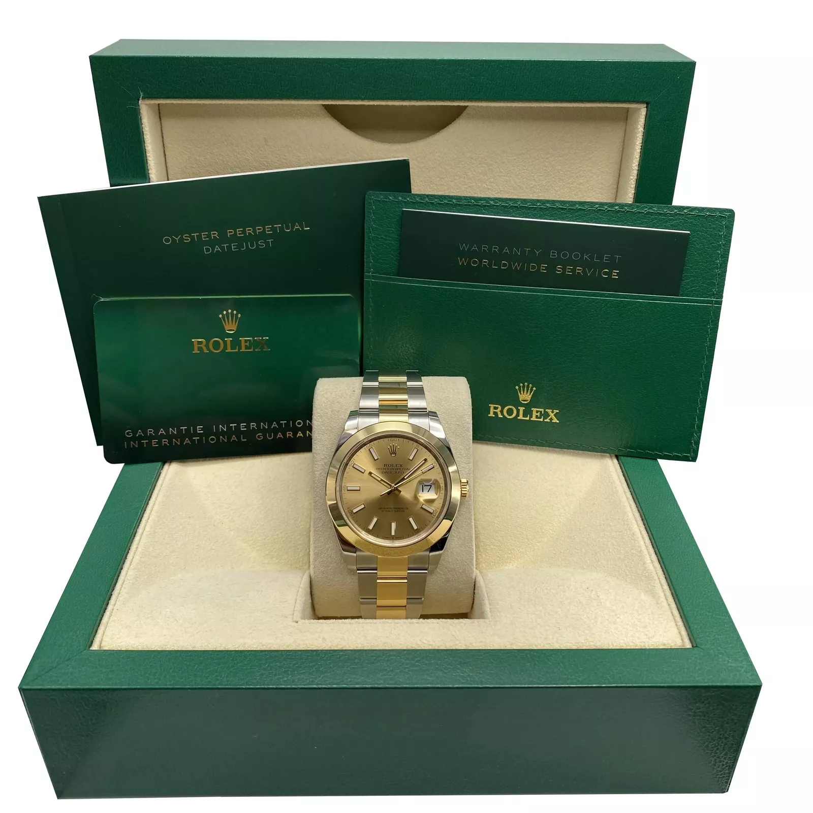 Rolex Datejust 41mm 126303 Champagne Index Oyster Steel and Yellow Gold Mens Watch
