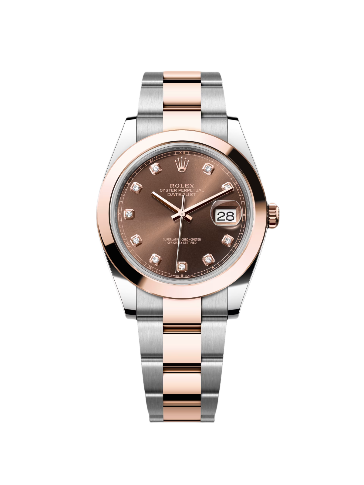 Rolex Datejust 41mm 126301 Chocolate Diamond Jubilee Steel and Everose Gold Watch
