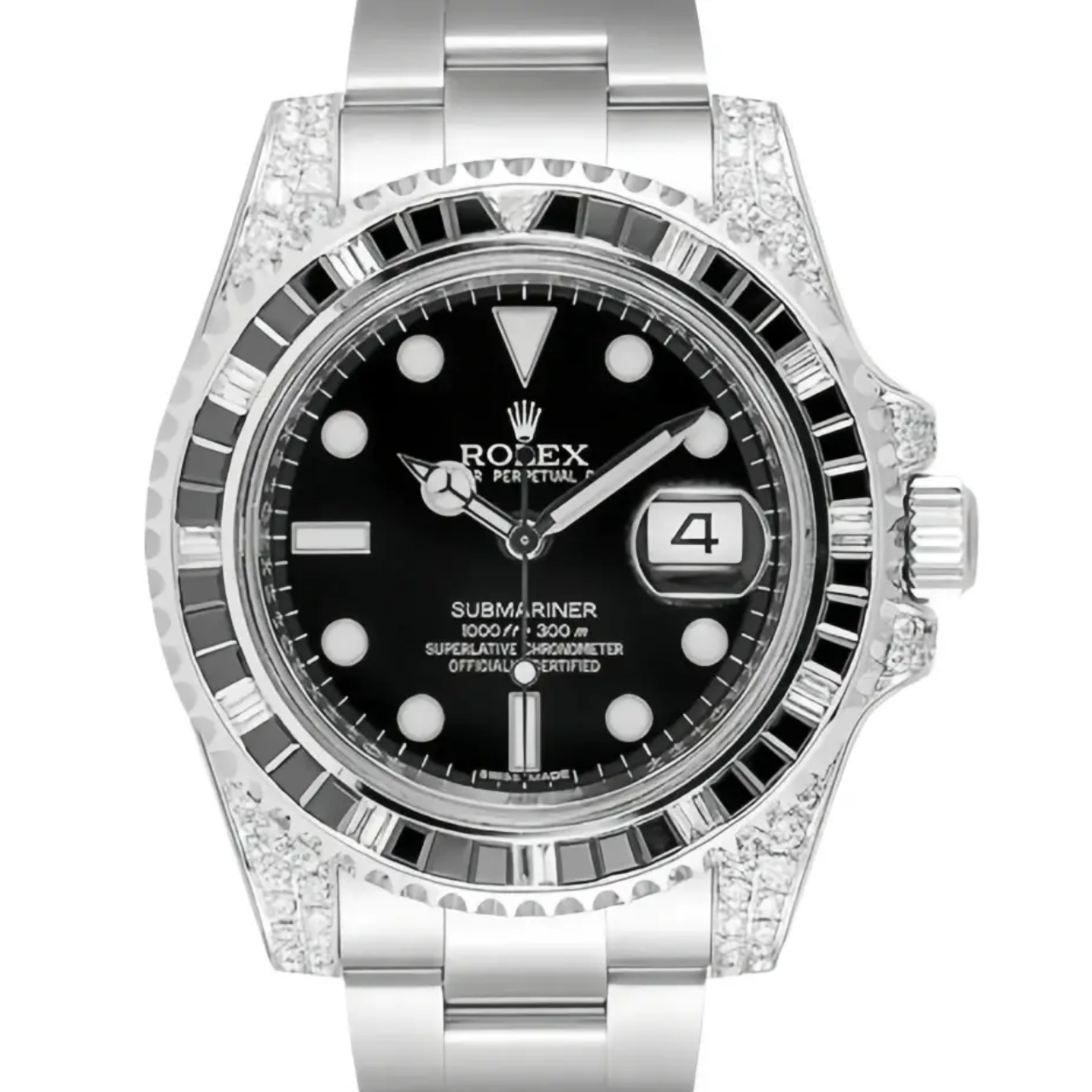 Rolex Submariner Silver Black Diamond 40mm
