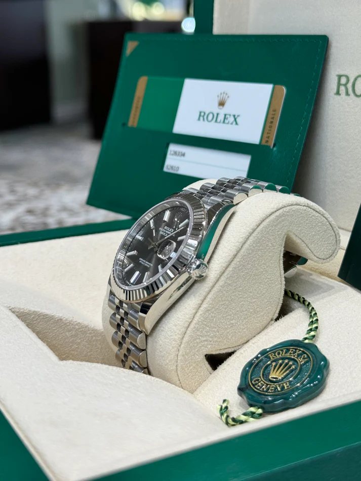 Rolex  Datejust 41mm 126334 Dark Rhodium Index Jubilee Stainless Steel