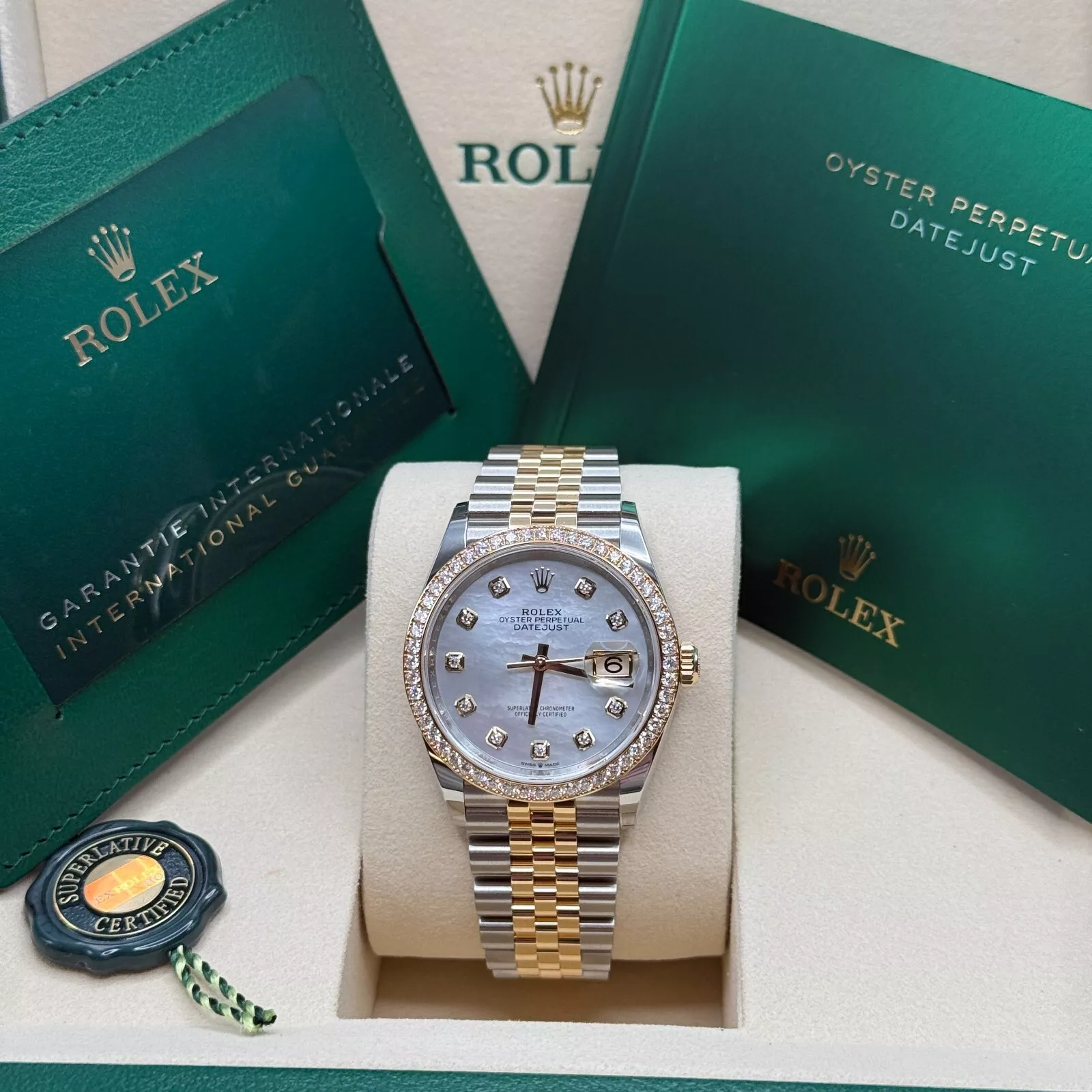 Rolex  Datejust 36mm 126283 White Mother-of-Pearl Dial Jubilee Bracelet Watch