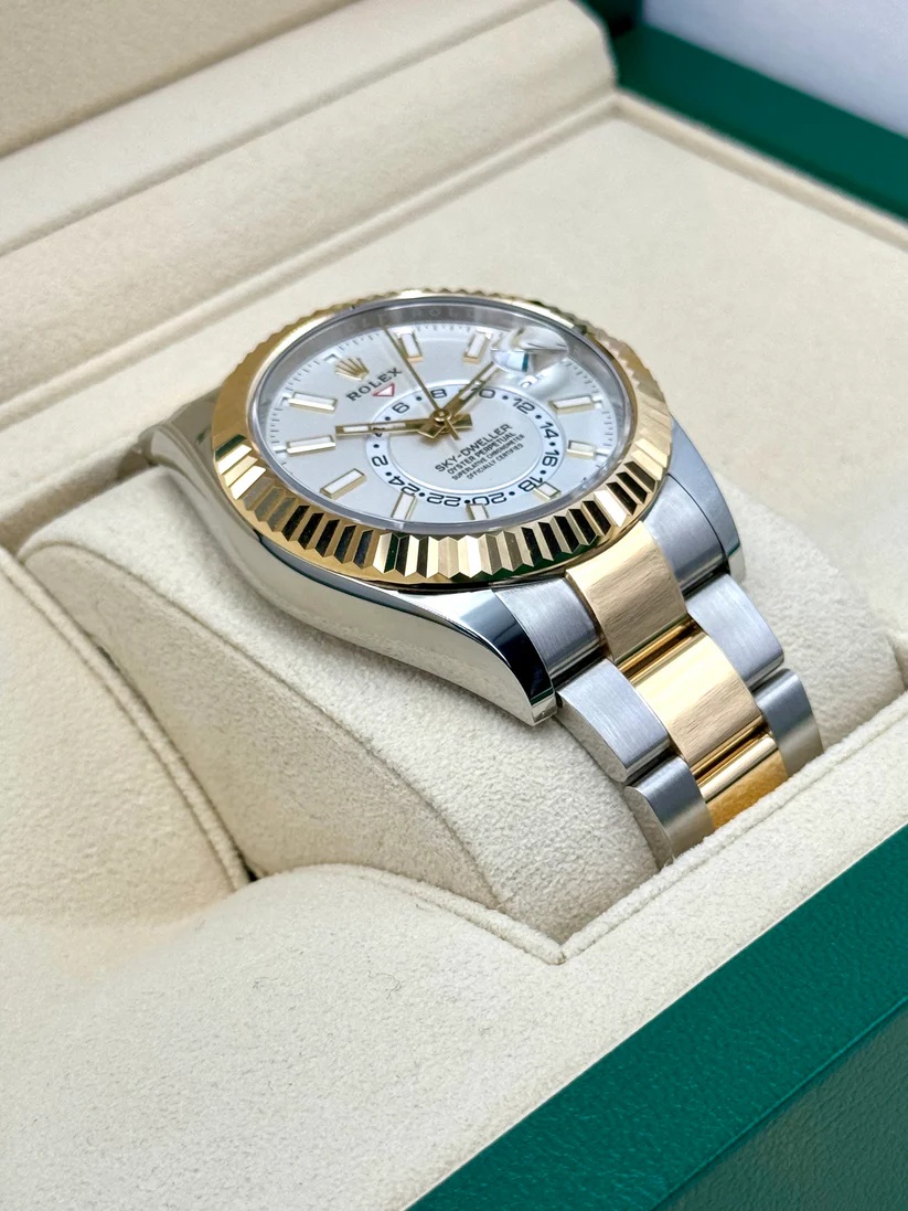 Rolex  Sky-Dweller 42mm 336933-0005 Two-Tone Yellow Gold White Dial Oyster