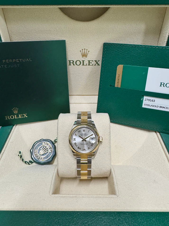 Rolex Lady-Datejust 28mm  279163 Silver Roman Dial Oyster Bracelet