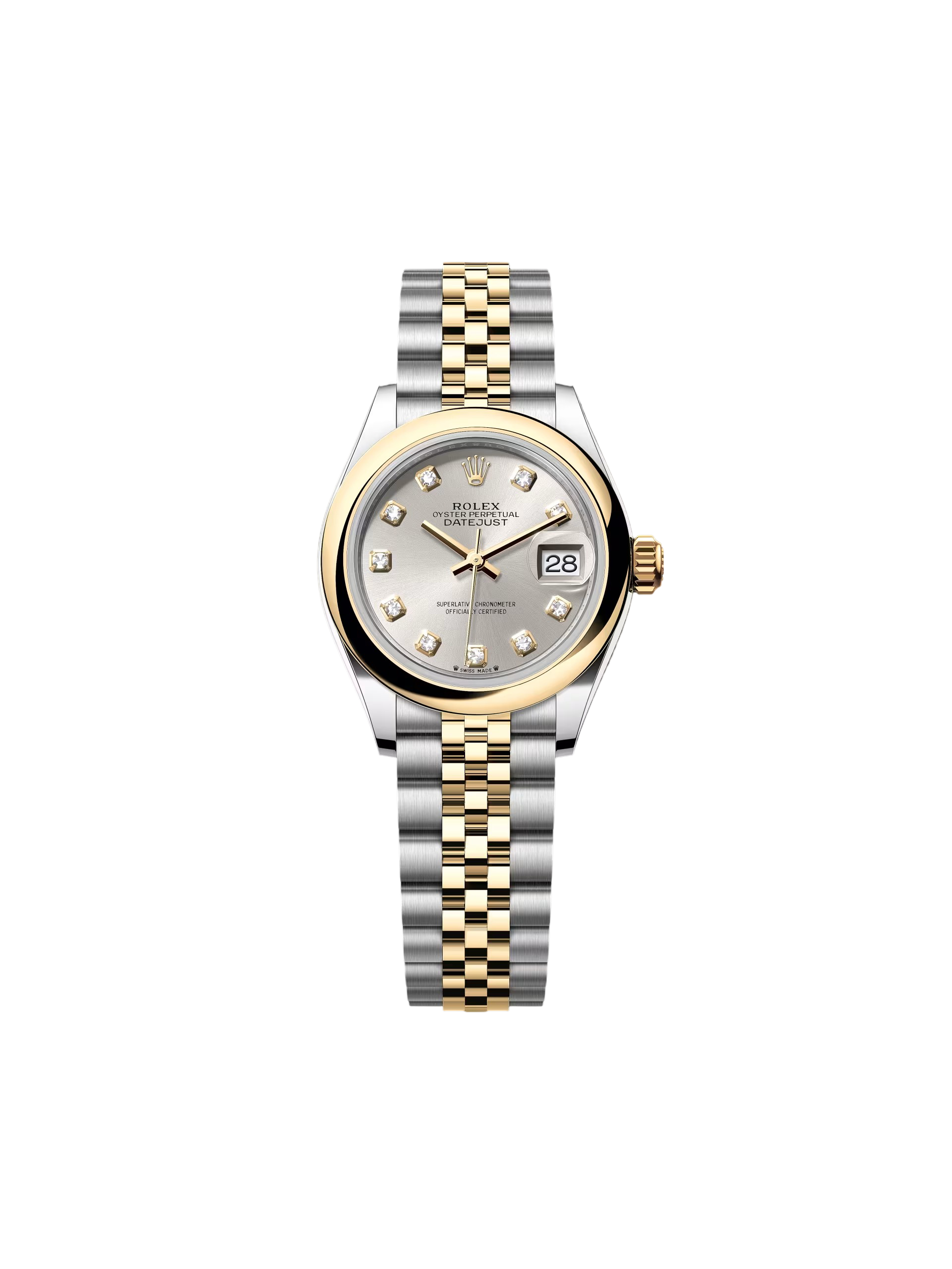 Rolex Lady-Datejust 28mm 279163 Silver Diamond Dial