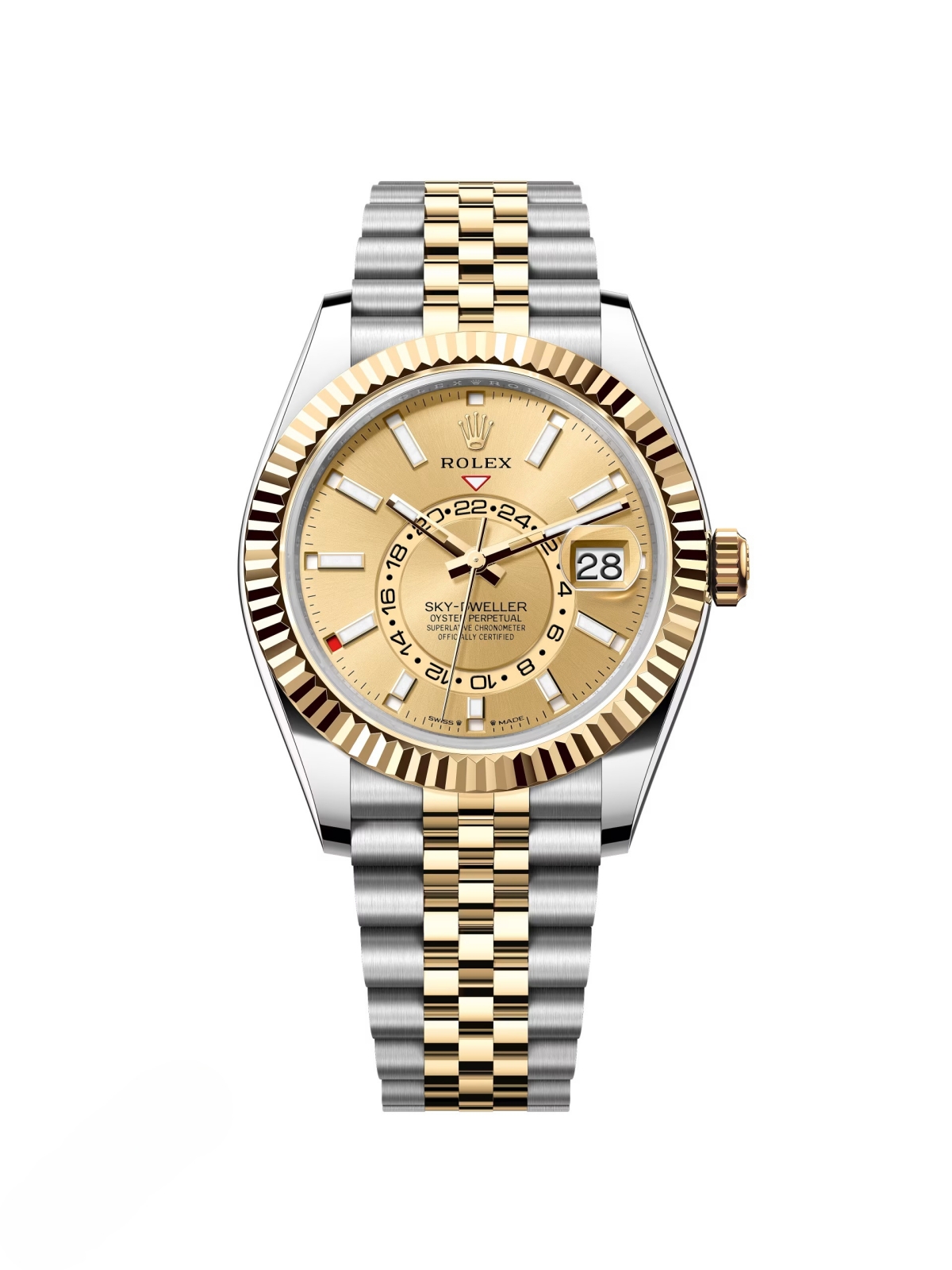 Rolex  Sky-Dweller 42mm 336933-0002 Two-Tone Yellow Gold Champagne Dial Oyster