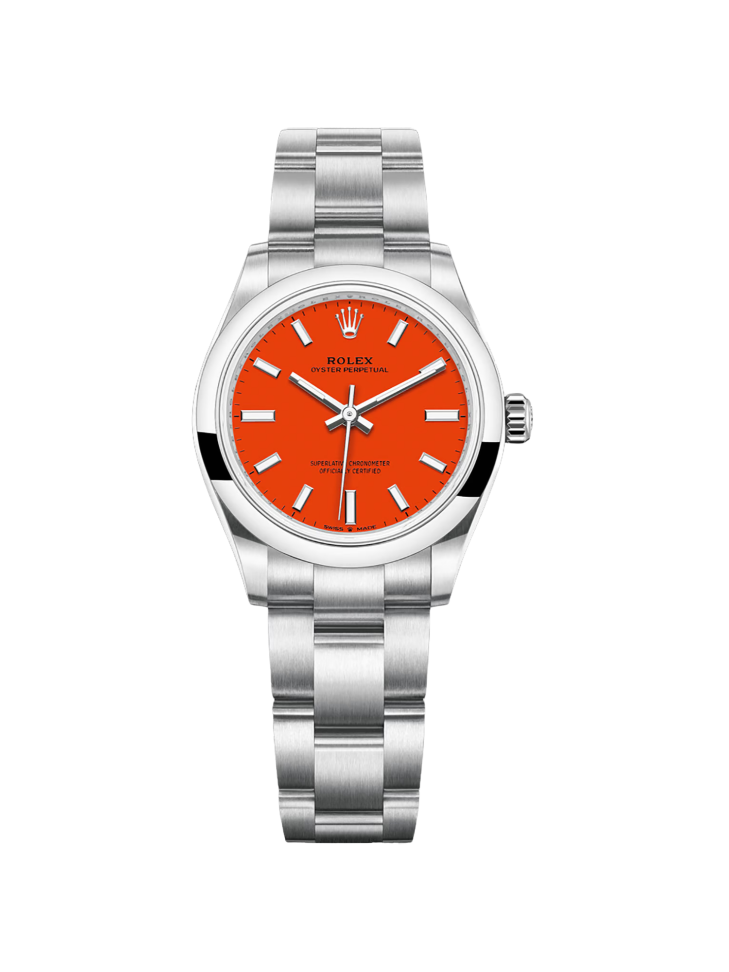 Rolex Oyster Perpetual 31mm 277200-0008 Coral Red Dial Oyster Bracelet Watch