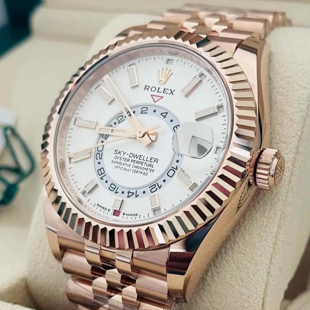 Rolex  Sky-Dweller 42mm 336935-0007 Rose Gold White Dial Oyster