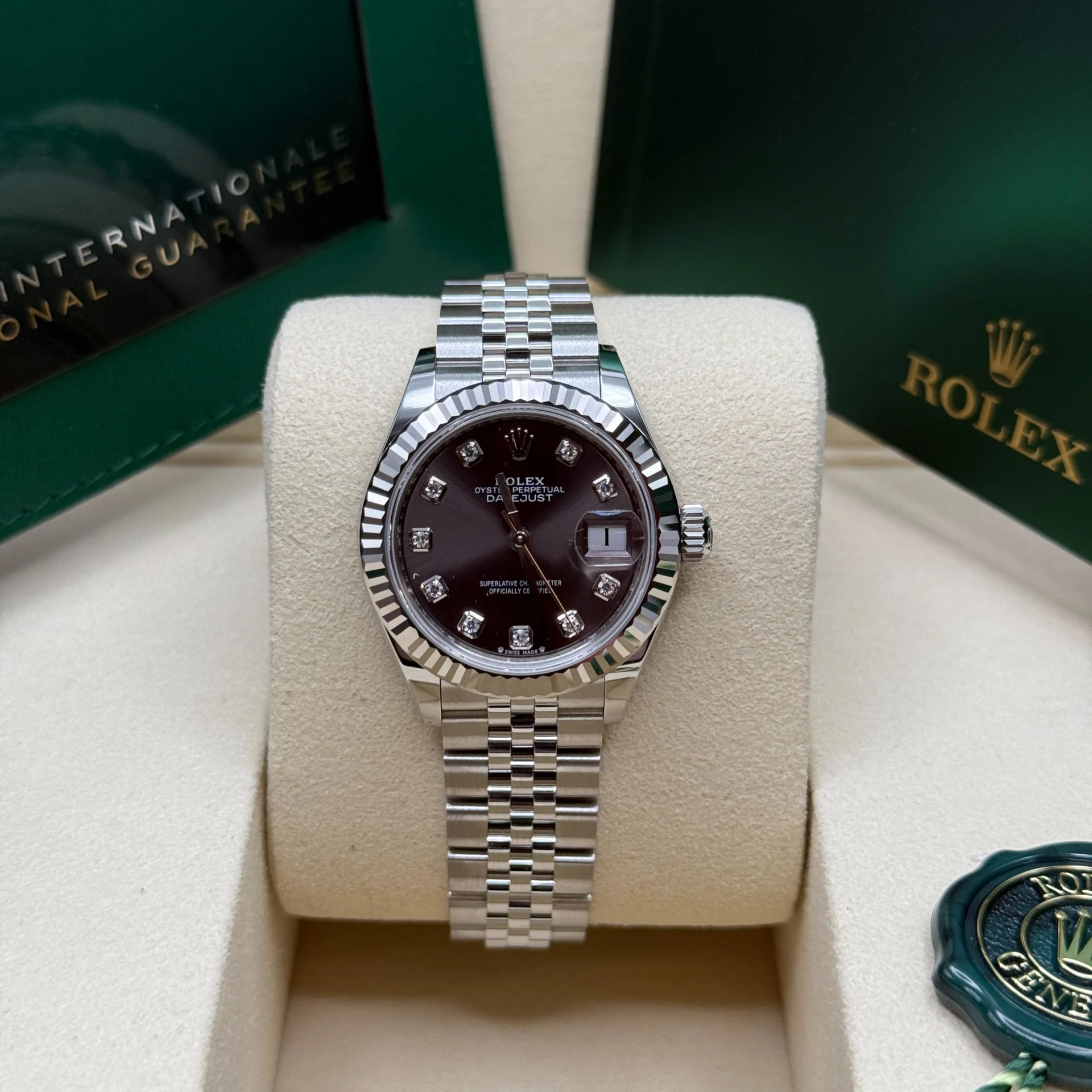 Rolex Lady-Datejust 28mm 279174 Dark Grey Diamond Dial Oyster Bracelet