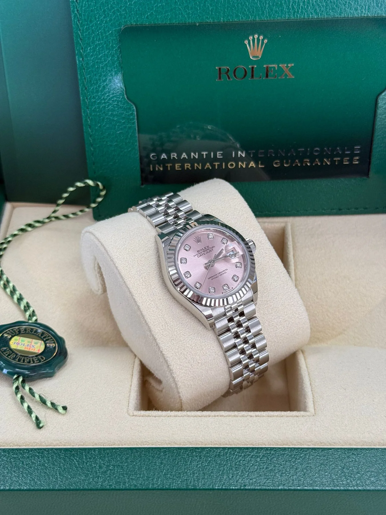 Rolex Lady-Datejust 28mm 279174 Pink Diamond Dial Oyster Bracelet