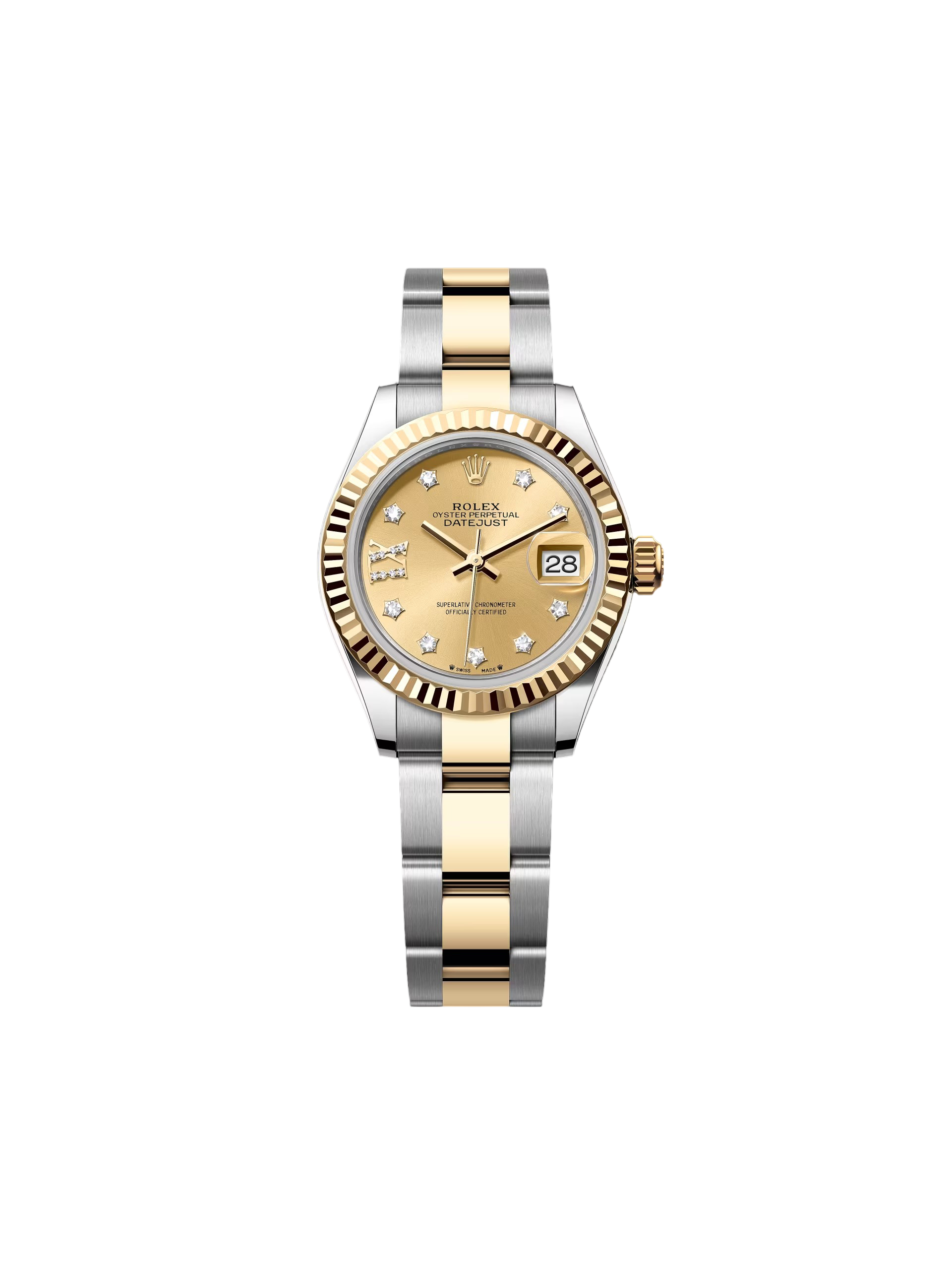 Rolex Lady-Datejust 28mm 279173 Champagne Diamond Dial Oyster Bracelet