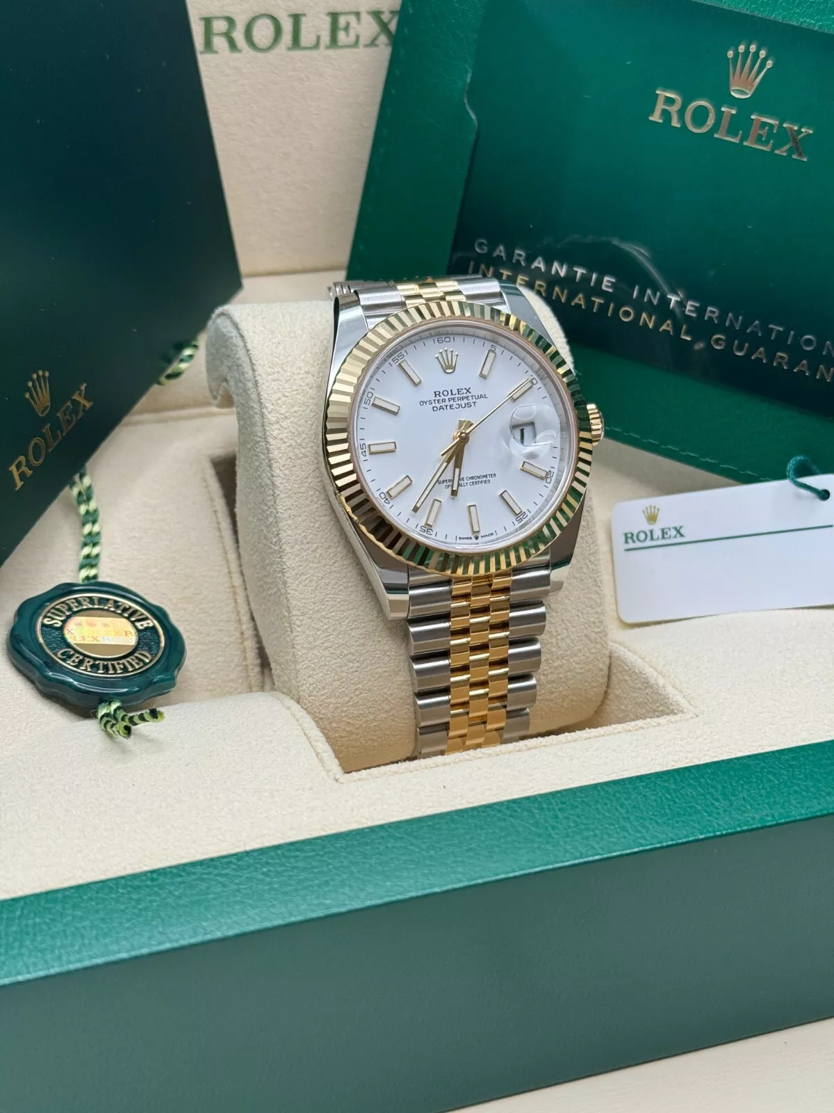 Rolex  Datejust 41mm 126333 White Index Oyster Steel and Yellow Gold Mens Watch