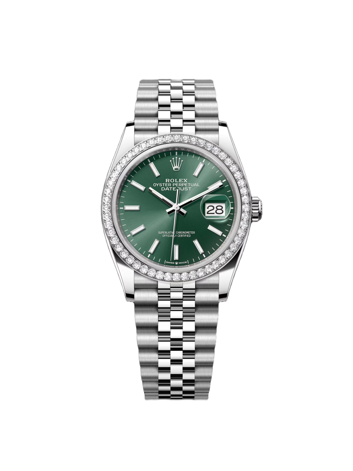 Rolex  Datejust 36mm 126284 Green Dial Jubilee Bracelet