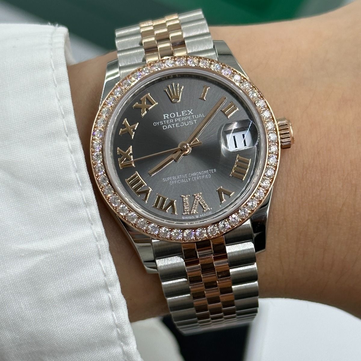 Rolex Datejust m278381-0029/0030 Slate Roman Diamond Dial Diamond-Set Bezel 31mm
