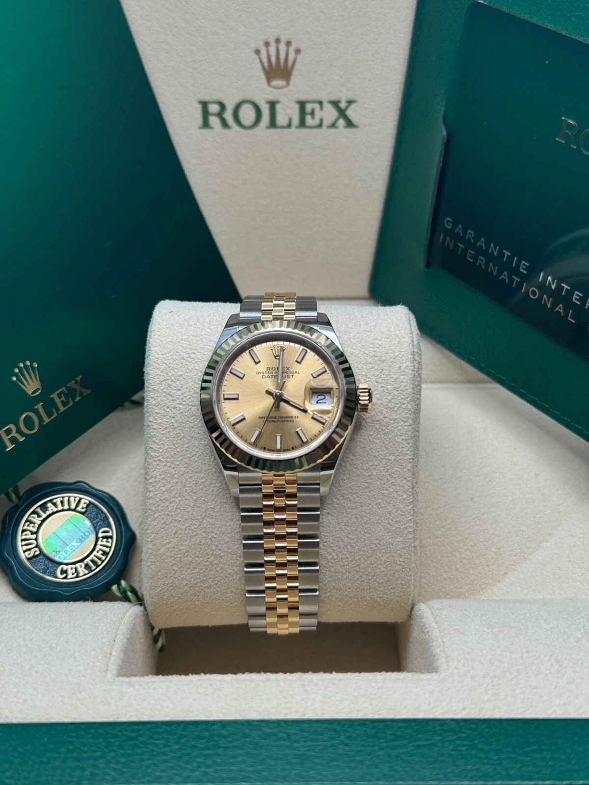 Rolex Lady-Datejust 28mm 279173 Champagne Index Dial Oyster Bracelet