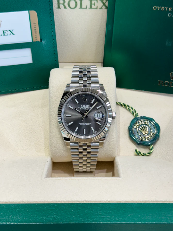 Rolex  Datejust 41mm 126334 Dark Rhodium Index Jubilee Stainless Steel