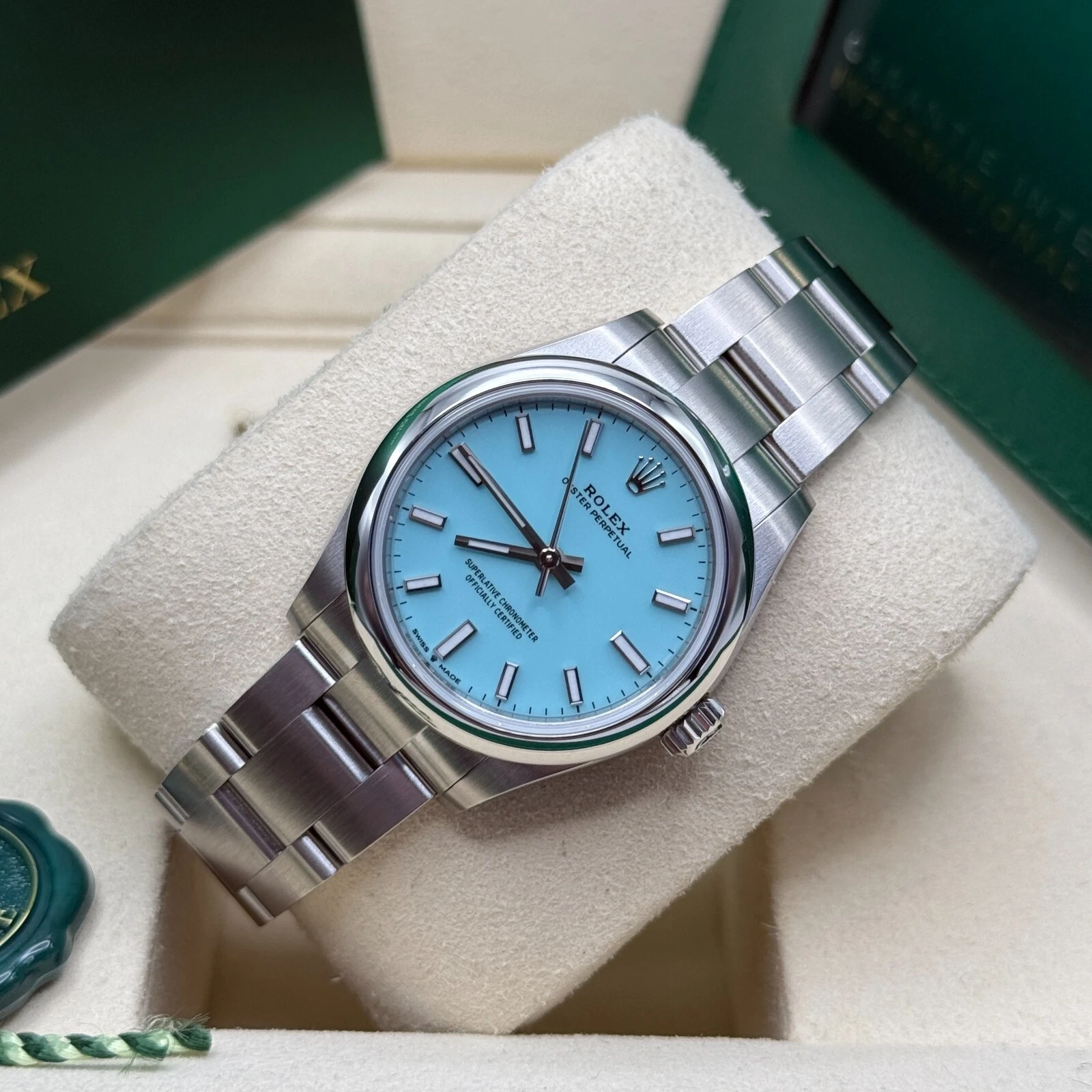 Rolex Oyster Perpetual 31mm 277200-0007 Turquoise Dial Oyster Bracelet Watch