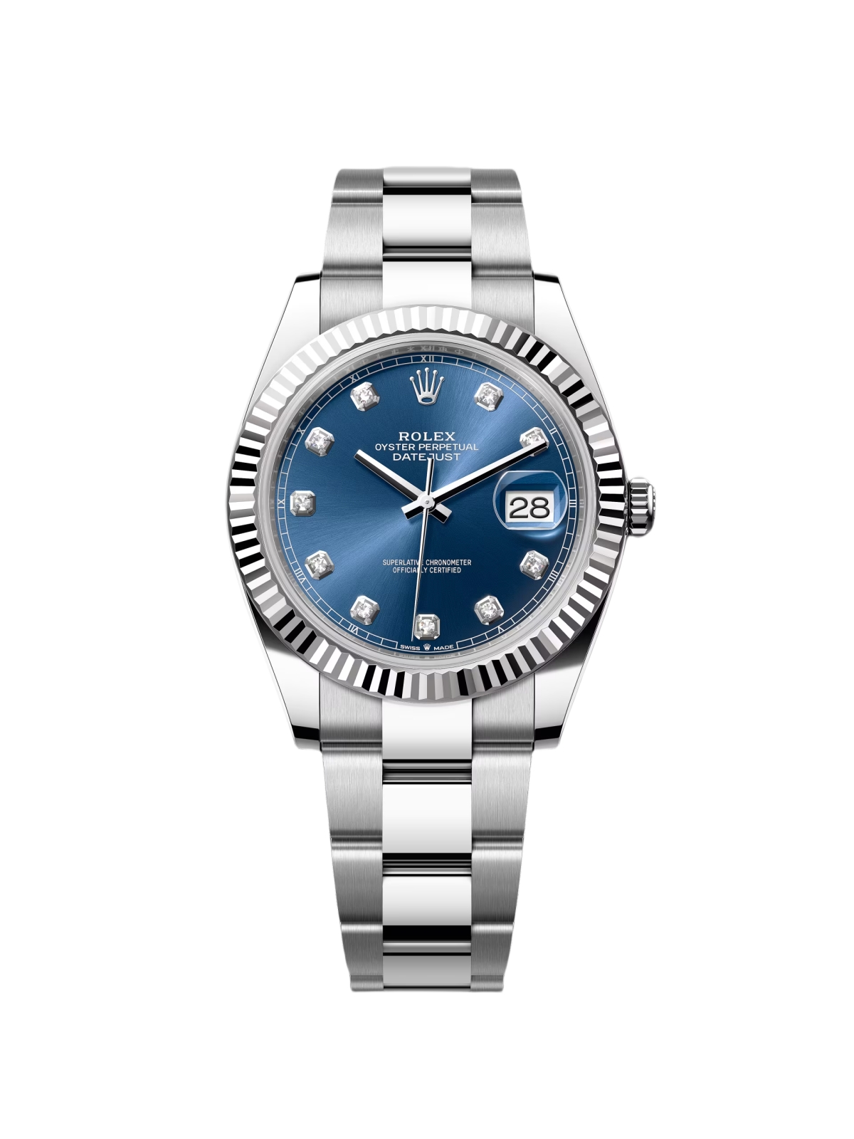 Rolex  Datejust 41mm 126334 Blue Diamond Oyster Stainless Steel Mens Watch