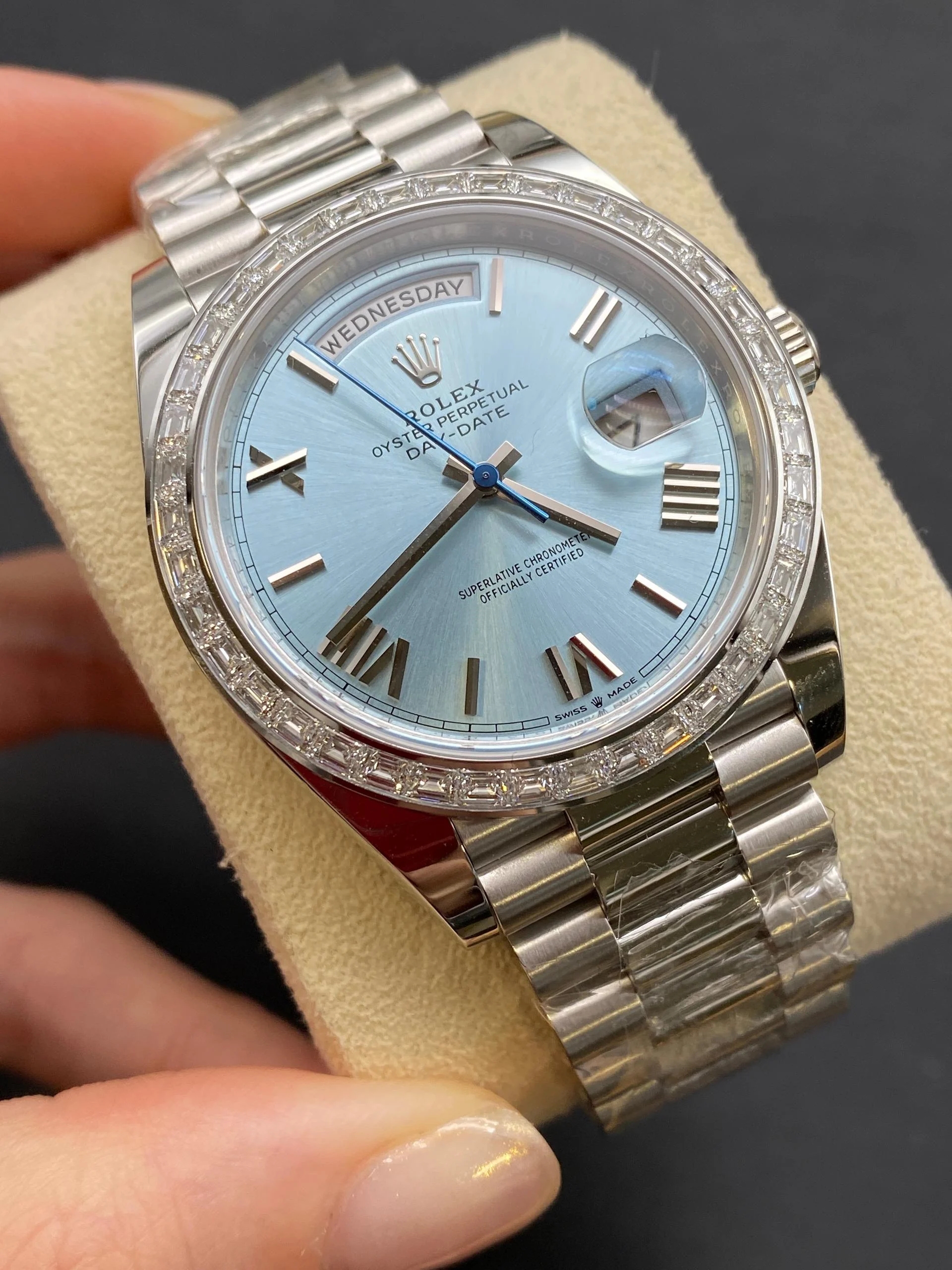 Rolex Day-Date 40mm 228396TBR-0030 Ice Blue Roman Dial