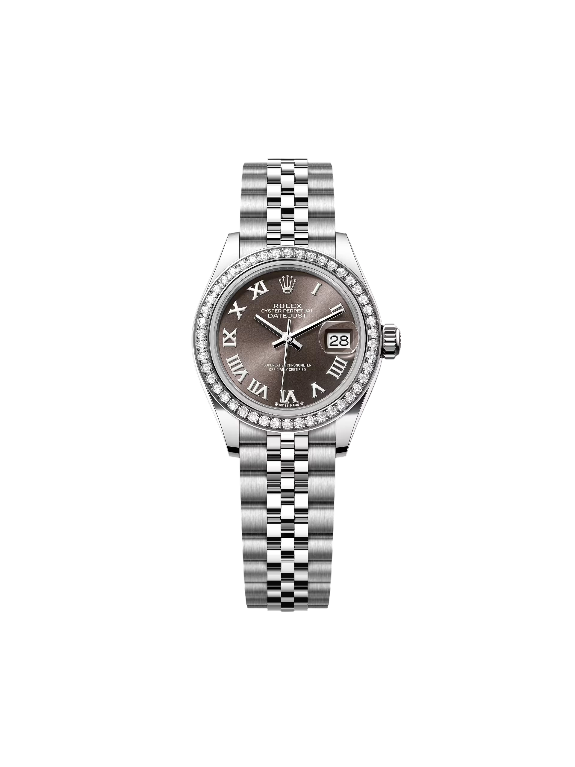 Rolex Lady-Datejust 28mm 279384RBR Dark Grey Dial Oyster Bracelet