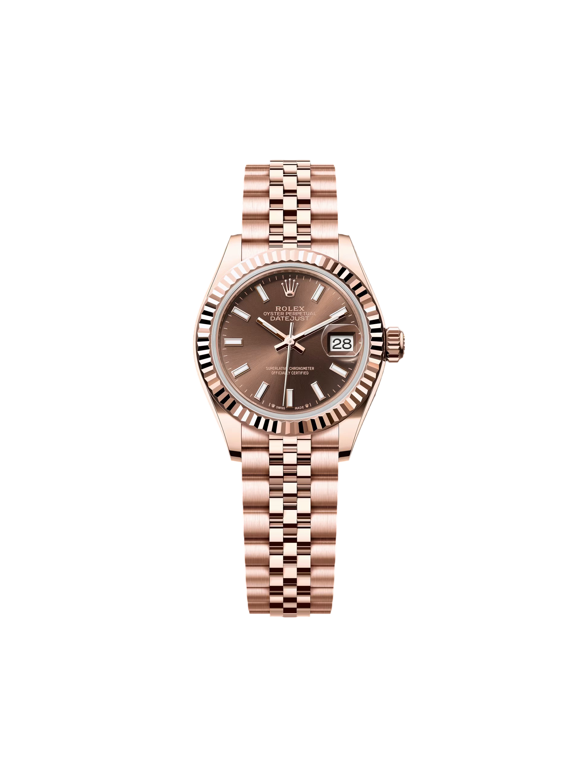 Rolex Lady-Datejust 28mm 279175 Chocolate Dial President Everose Gold