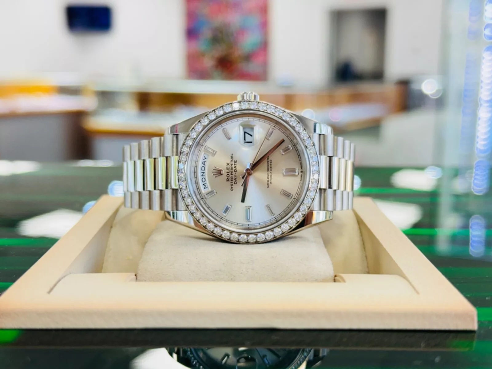 Rolex Day-Date 40mm 228349RBR-0001 Silver Dial President Bracelet