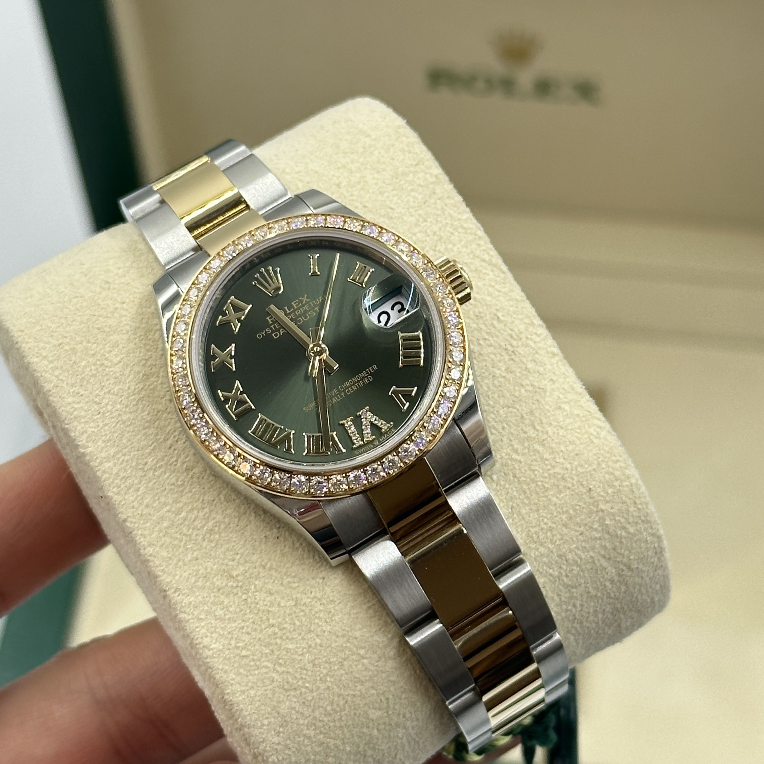 Rolex Datejust m278383RBR-0015/0016 31mm Olive Green Dial Oyster Bracelet