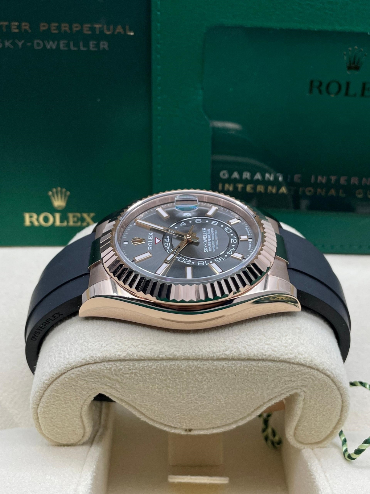 Rolex  Sky-Dweller 42mm Rose Gold Slate Dial Oysterflex - 336235