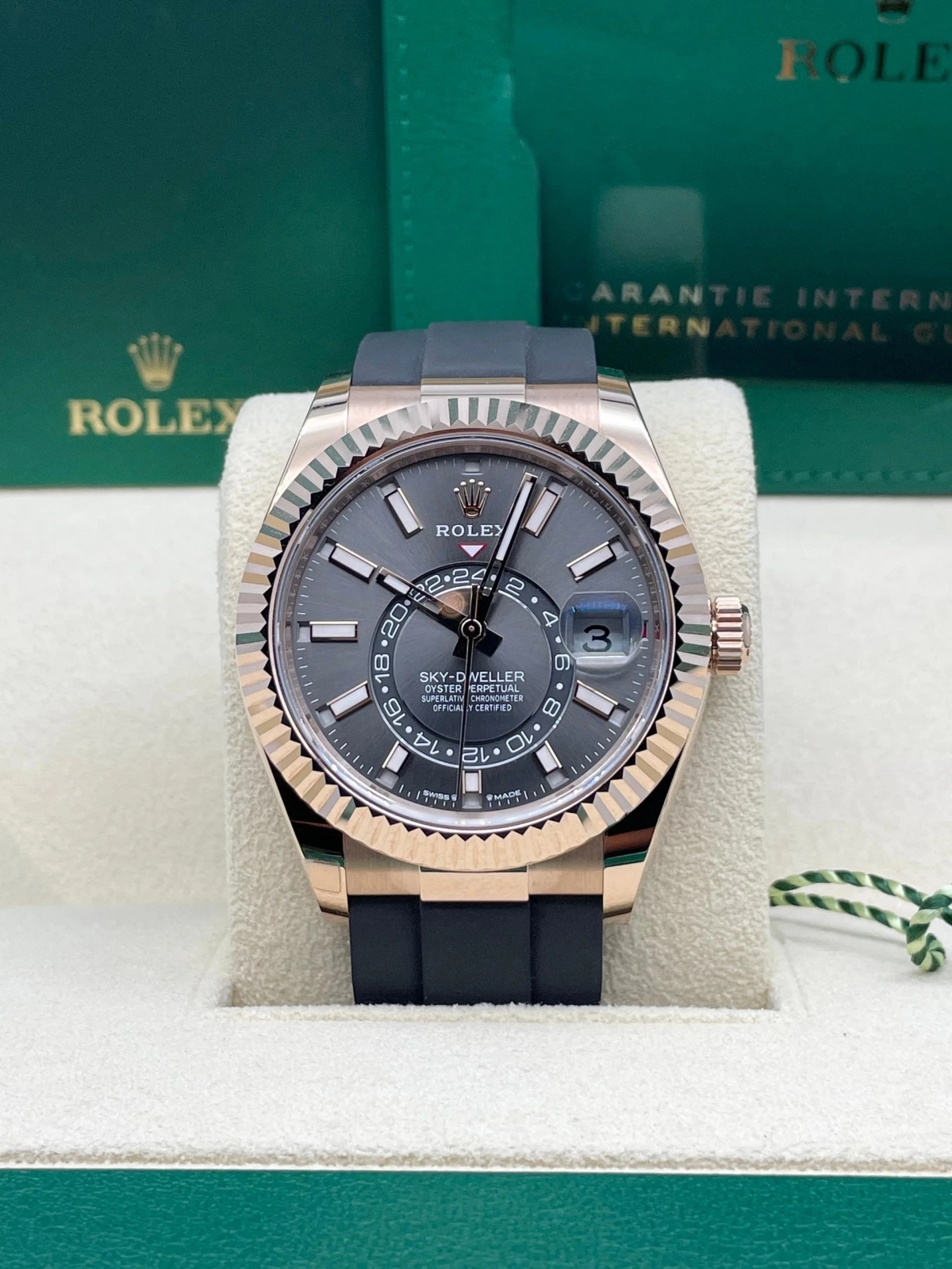Rolex  Sky-Dweller 42mm Rose Gold Slate Dial Oysterflex - 336235