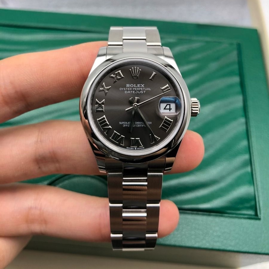 Rolex Datejust m278240-0015/0016 31mm  Dark Grey Roman Domed Bezel Oyster Oystersteel