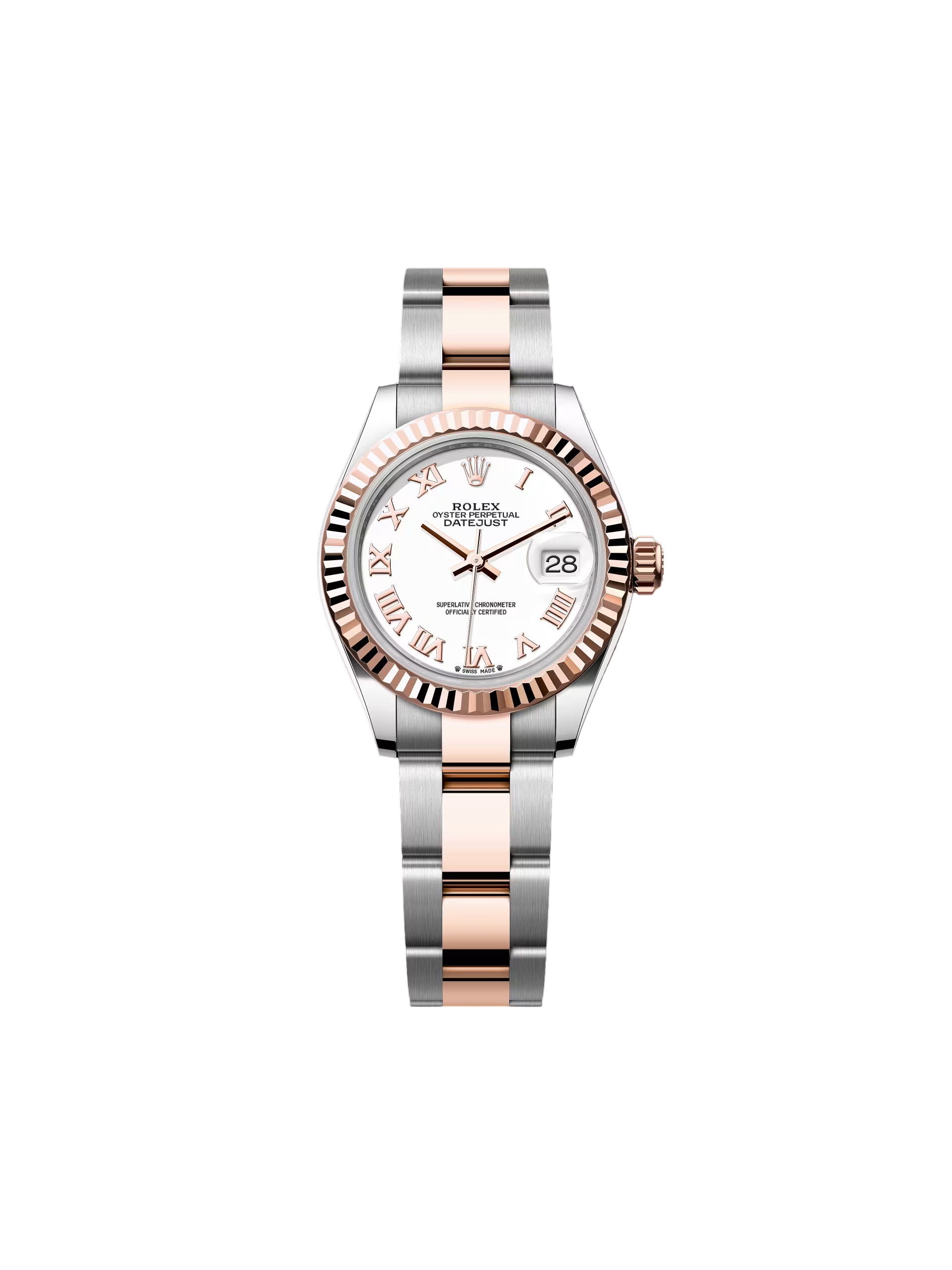 Rolex Lady-Datejust 28mm 279171 White Roman Oyster Stainless Steel and Rose Gold